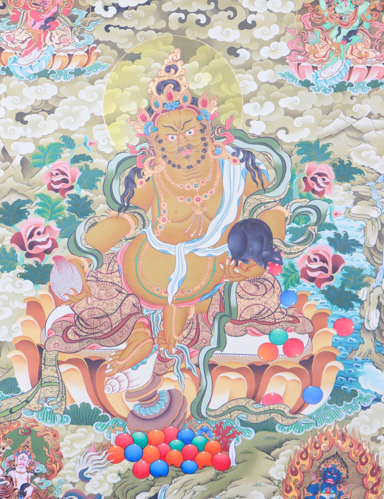 Zambala Thangka for wealth and meditation.