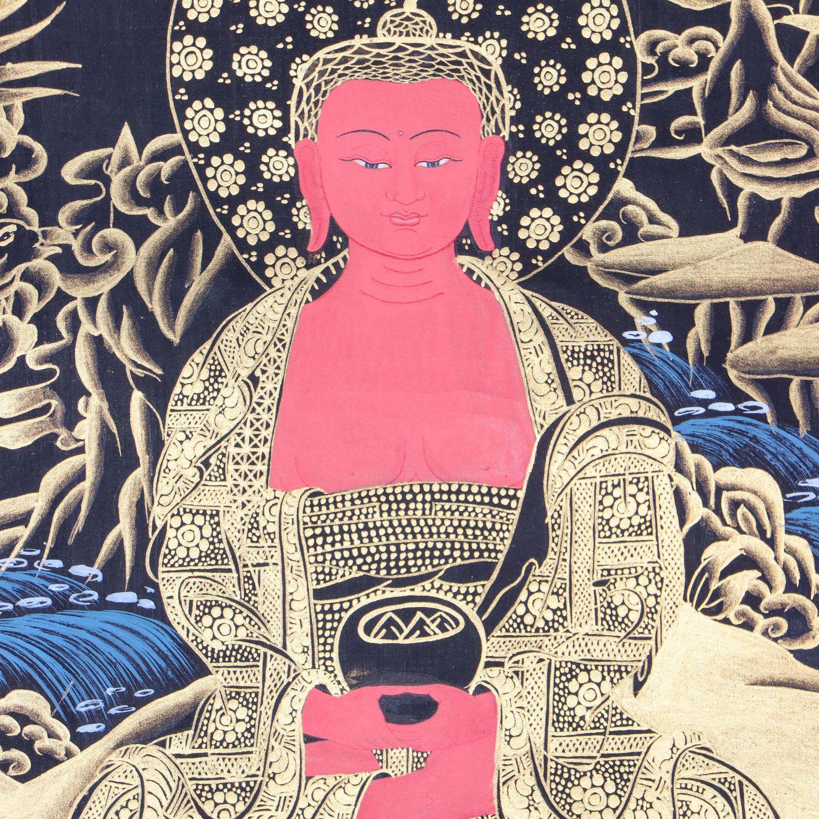 Shakyamuni Buddha Brocade Thangka for meditation.