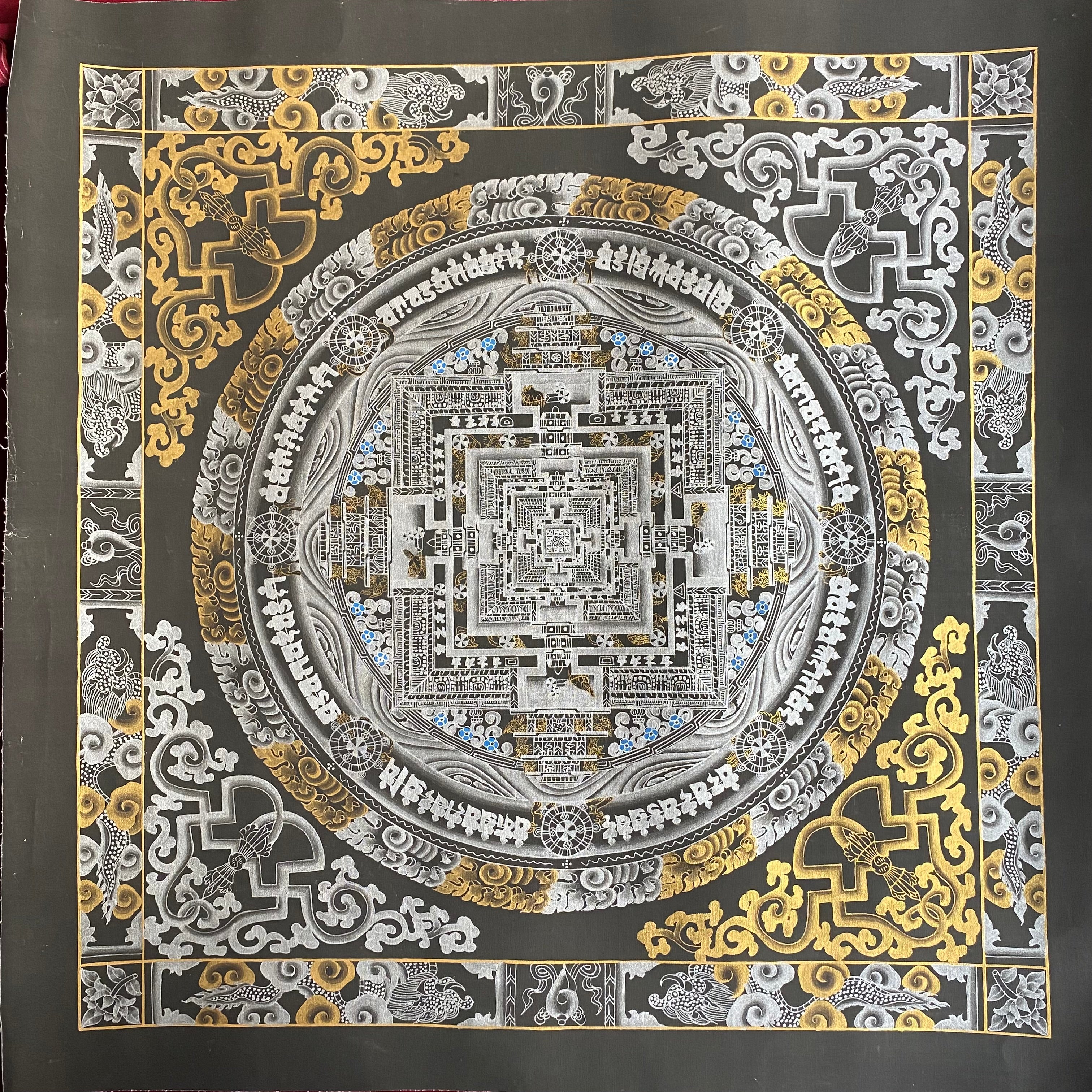 Kalachakra Mandala Thangka Silver & Gold