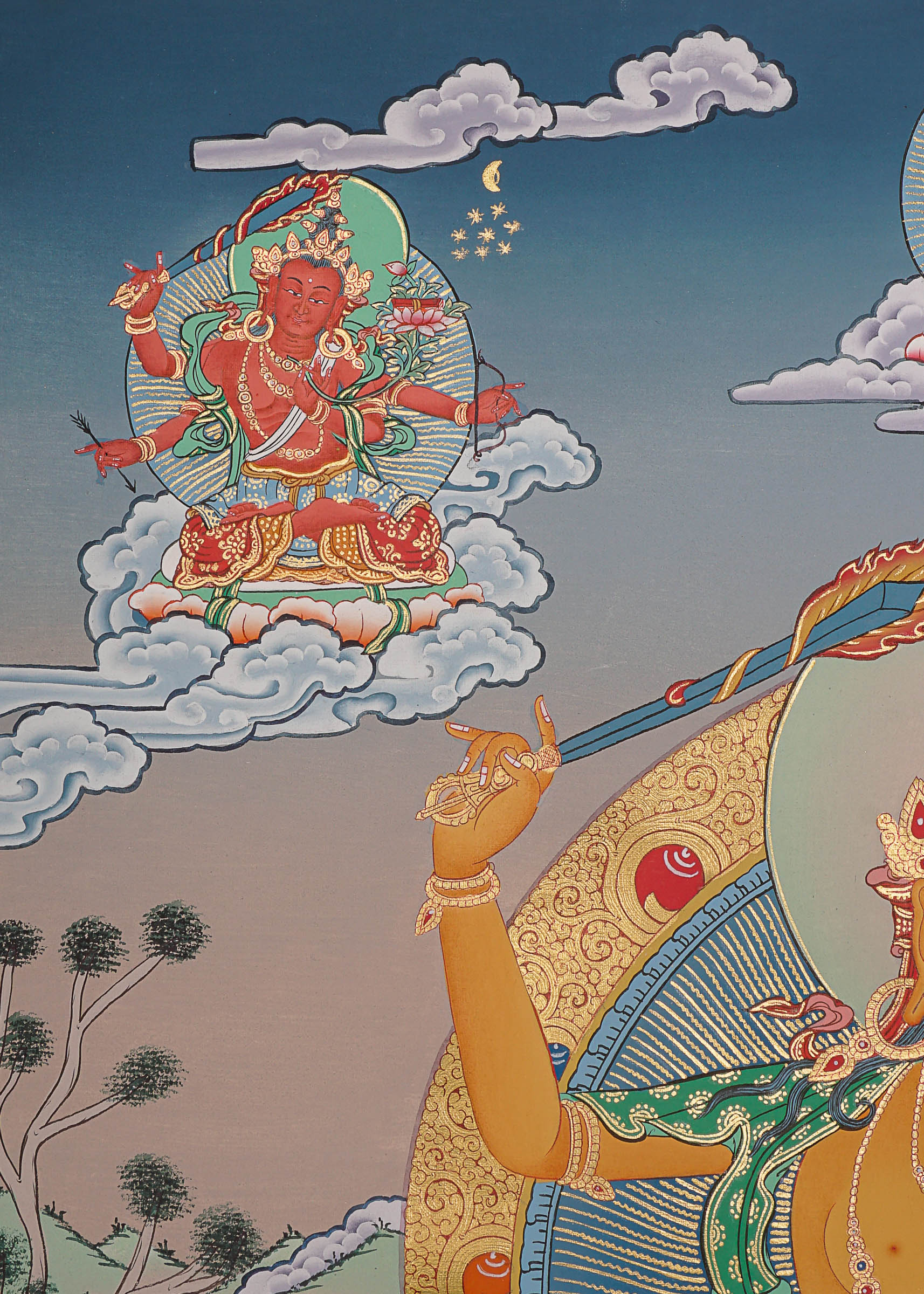 Manjushree Thangka Painting - Wall hanging decor