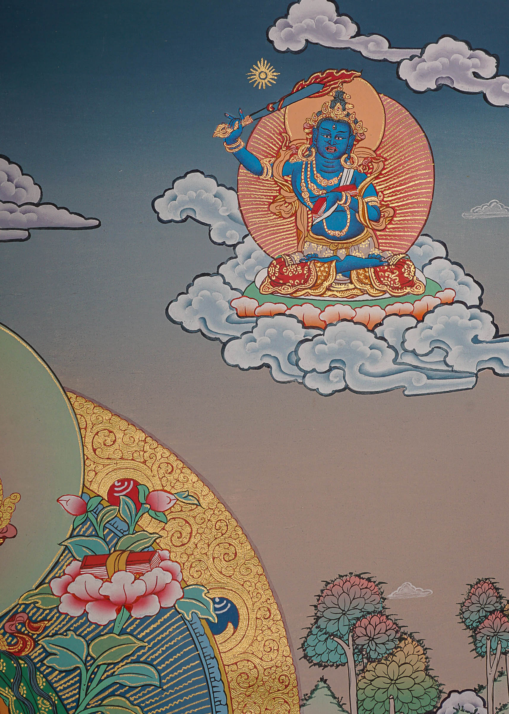 Manjushree Thangka Painting - Wall hanging decor