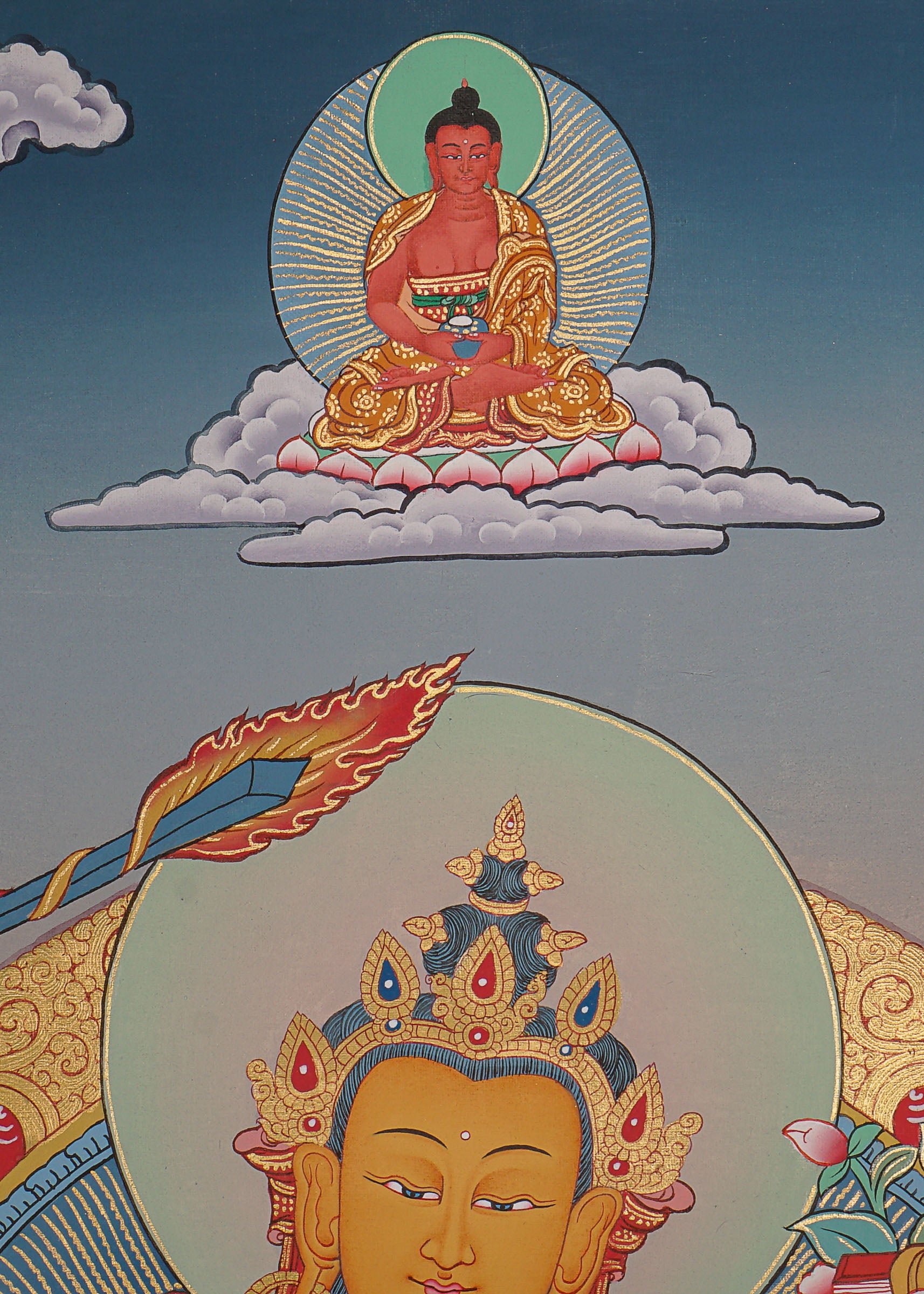 Manjushree Thangka Painting - Wall hanging decor