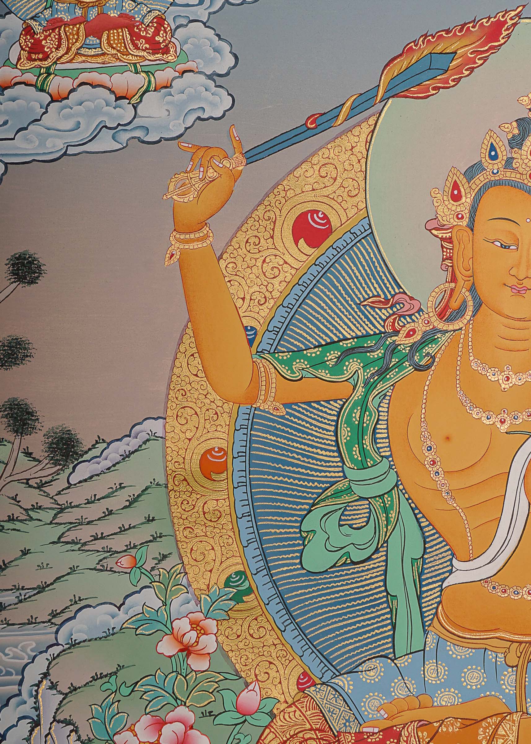 Manjushree Thangka Painting - Wall hanging decor