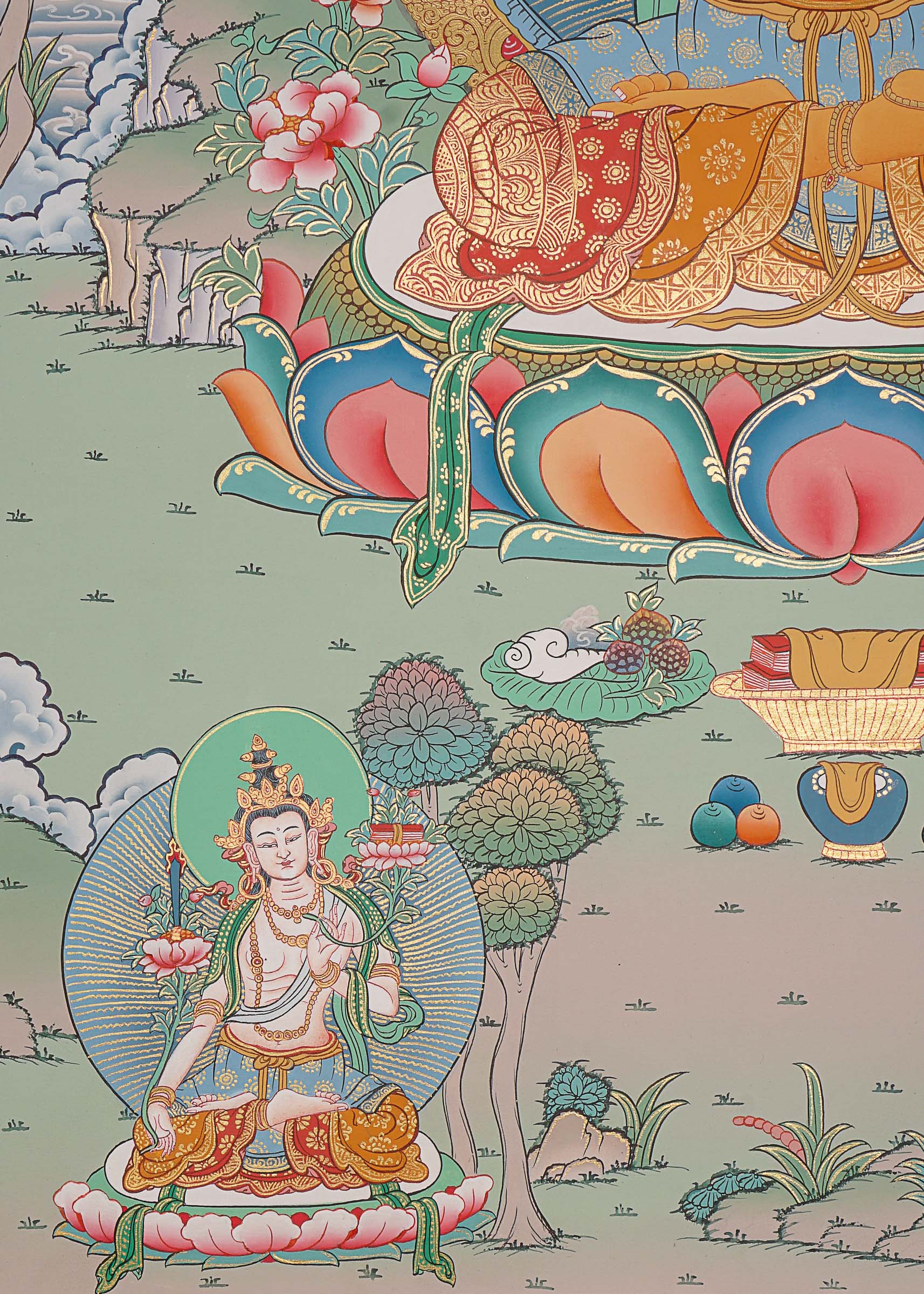 Manjushree Thangka Painting - Wall hanging decor