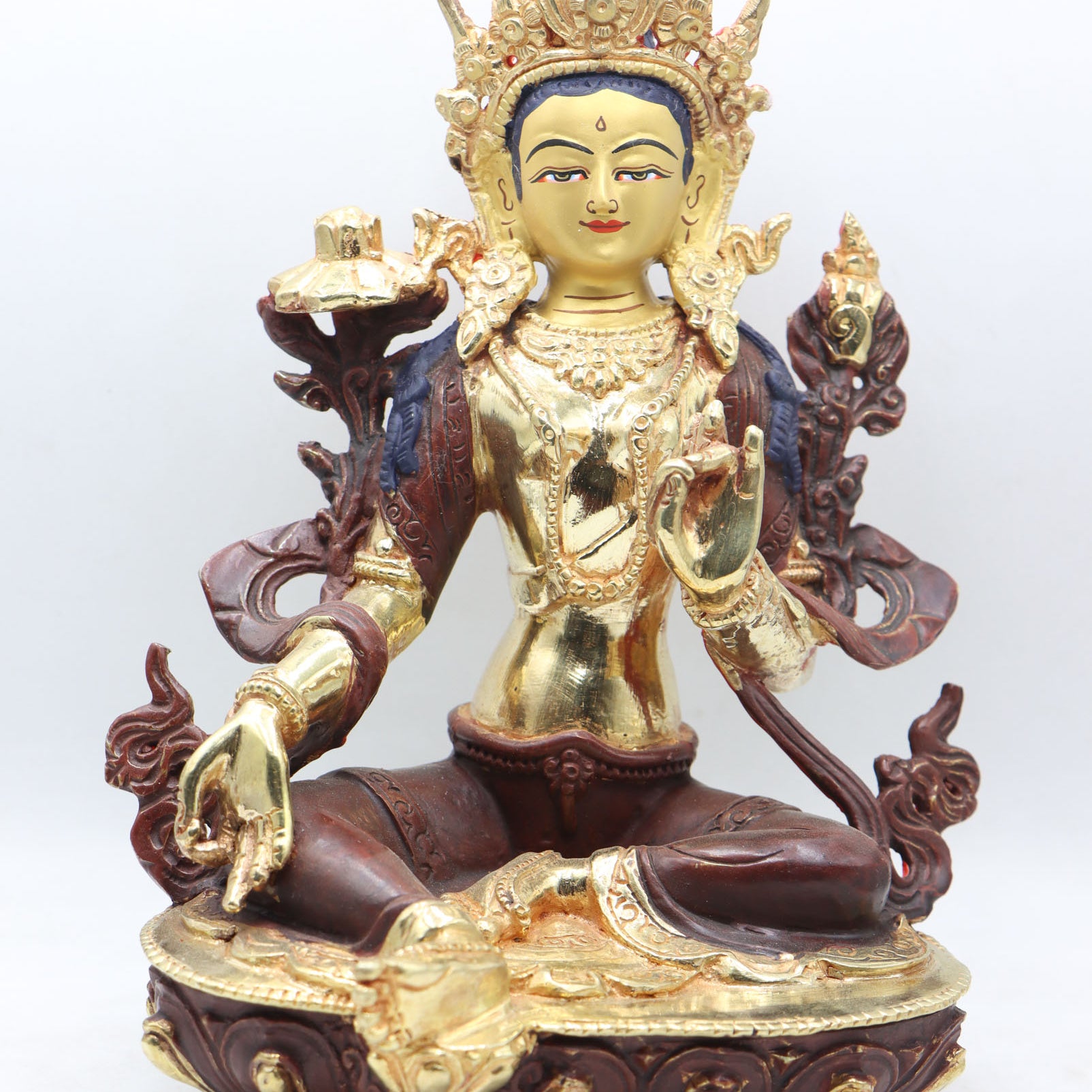 Green Tara Statue for prayer and meditation .