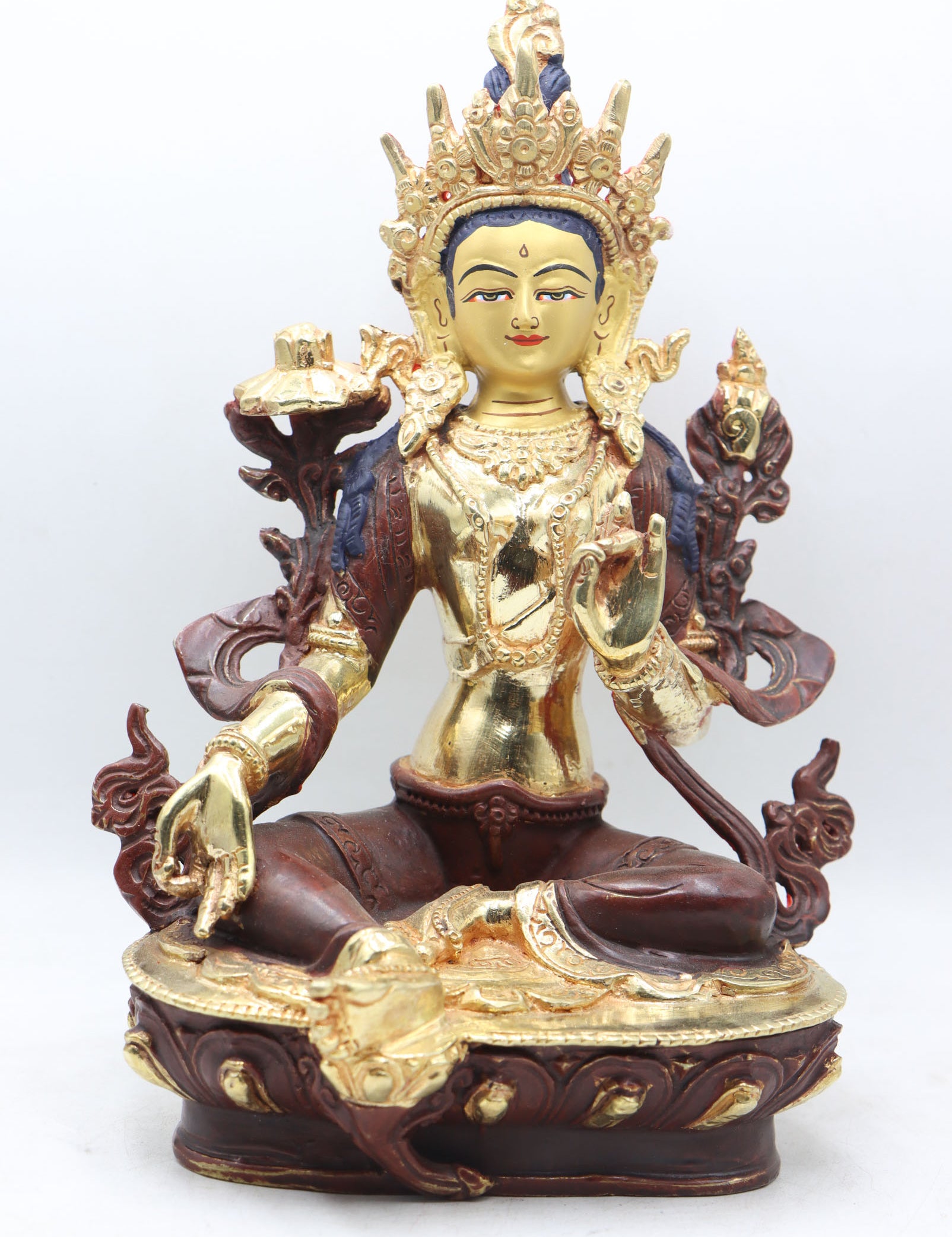 Green Tara Statue for prayer and meditation .