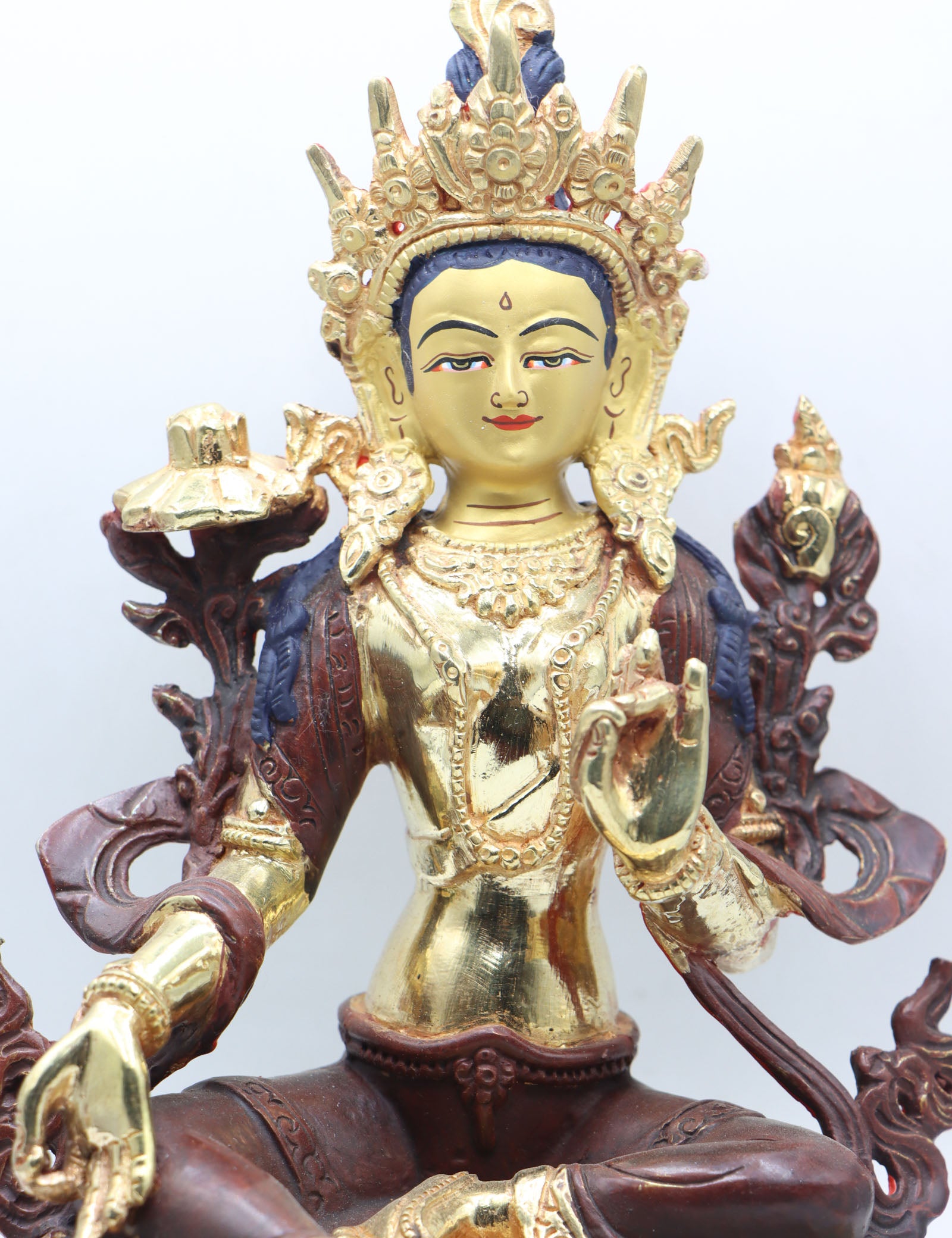 Green Tara Statue for prayer and meditation .