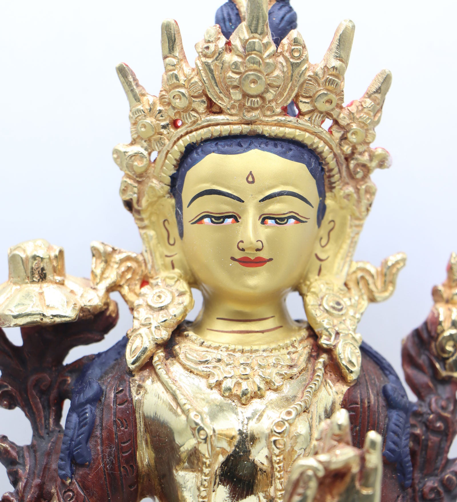 Green Tara Statue for prayer and meditation .