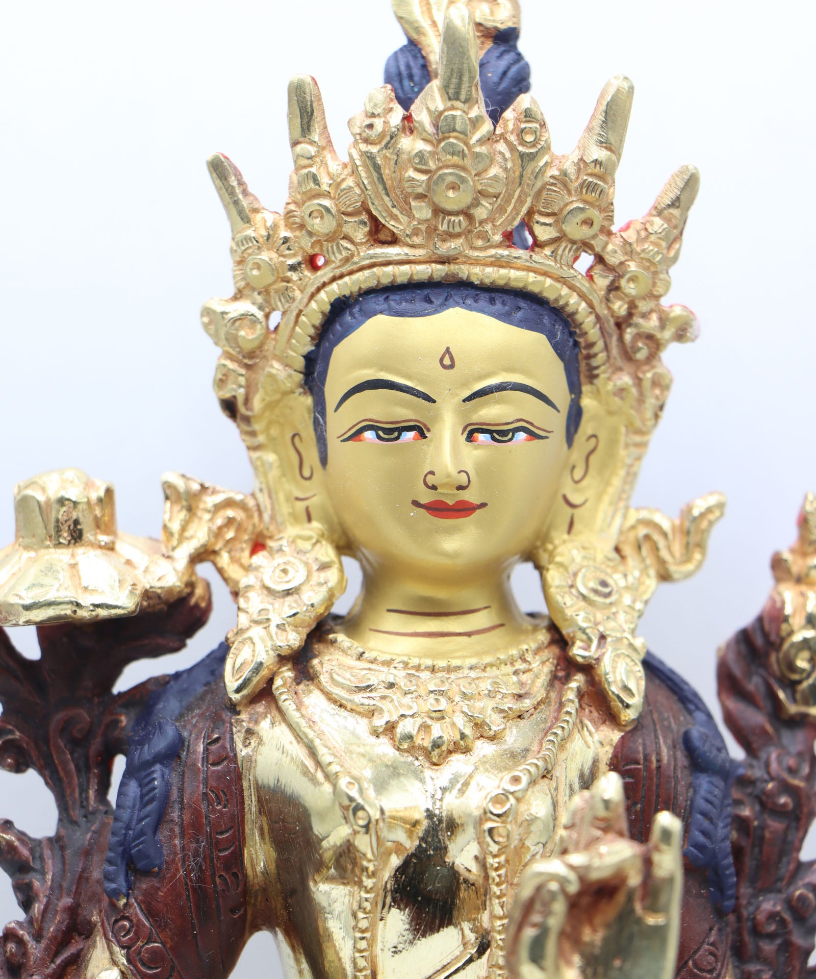 Green Tara Statue for prayer and meditation .