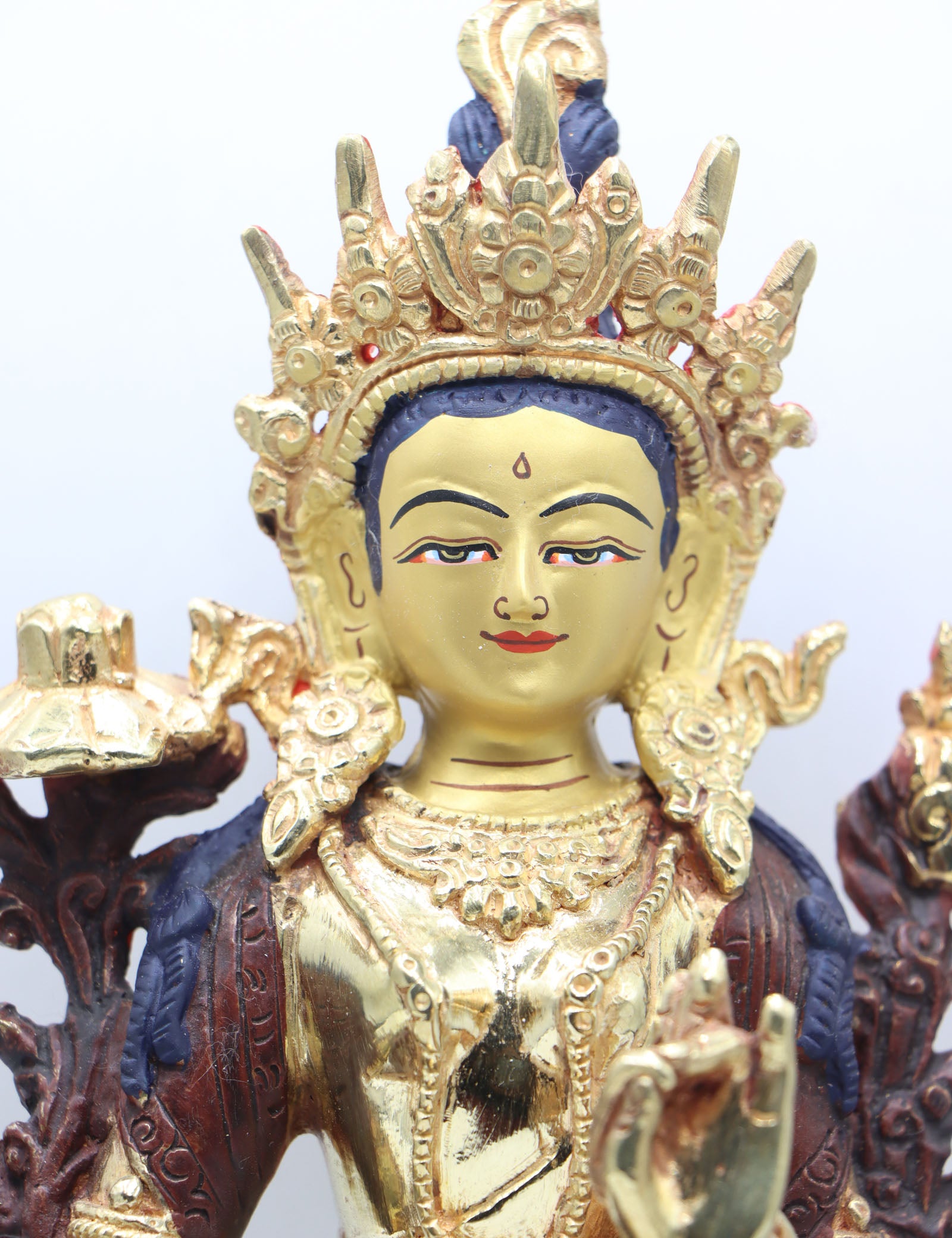 Green Tara Statue for prayer and meditation .