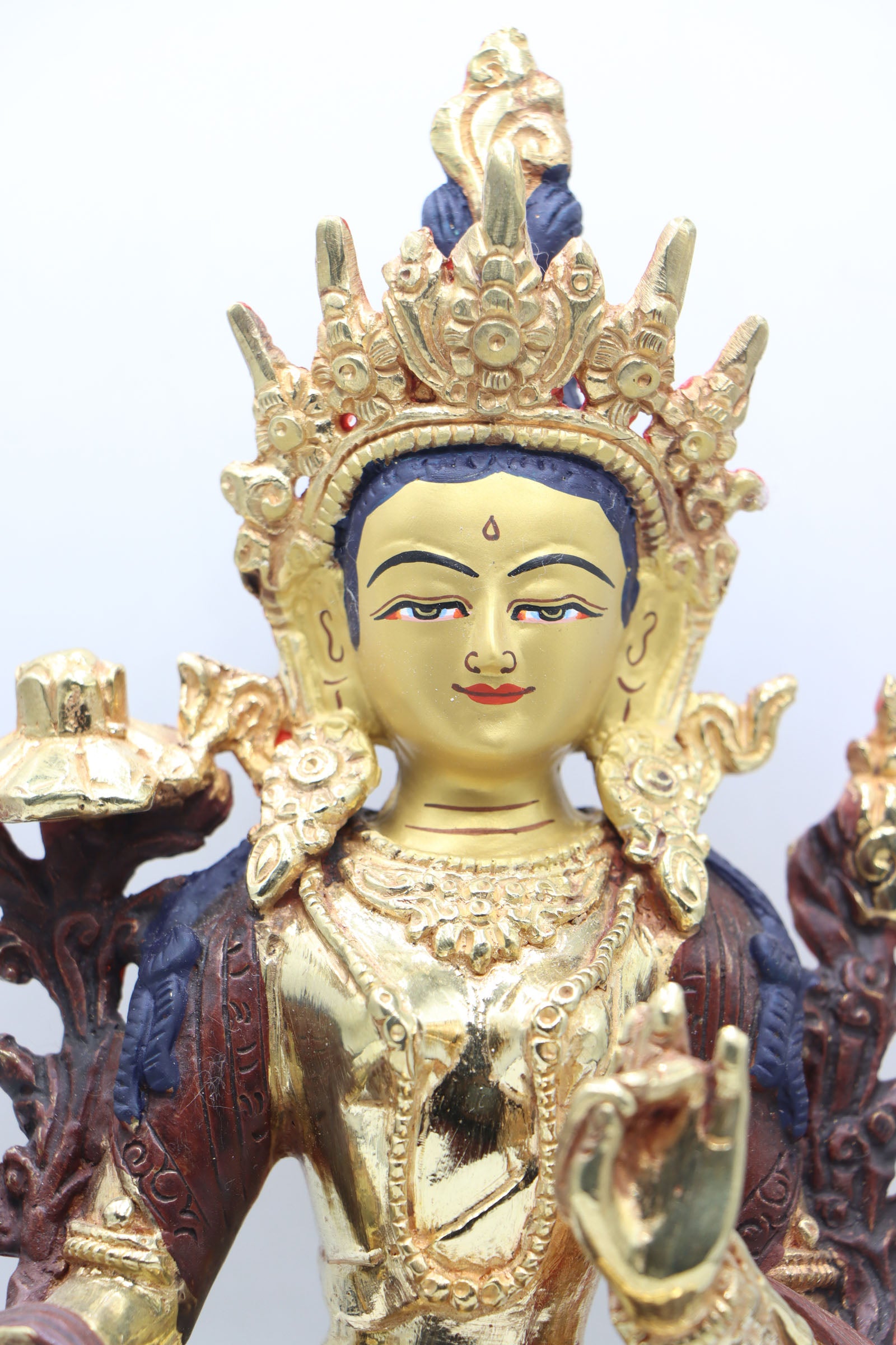 Green Tara Statue for prayer and meditation .