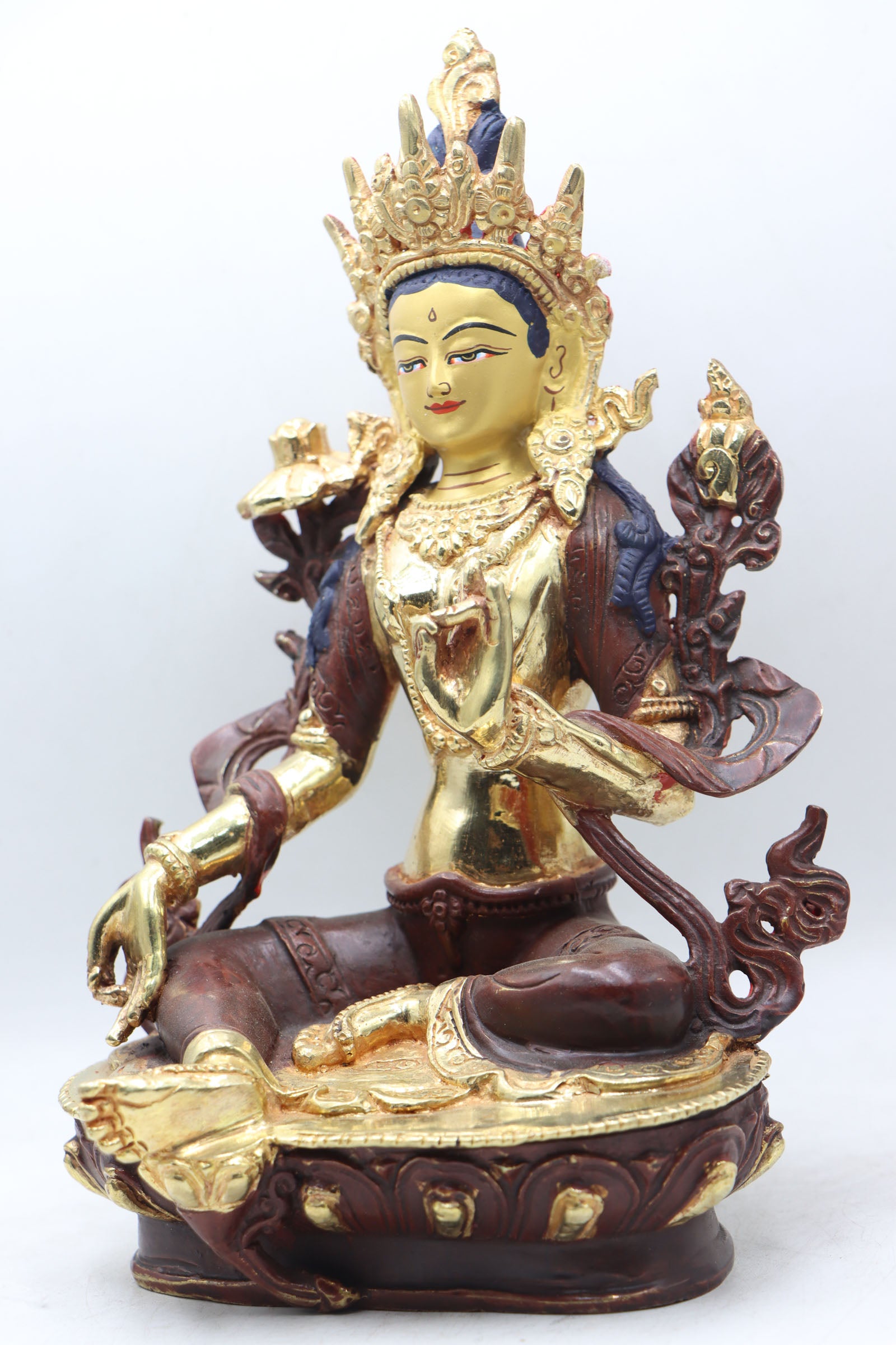 Green Tara Statue for prayer and meditation .