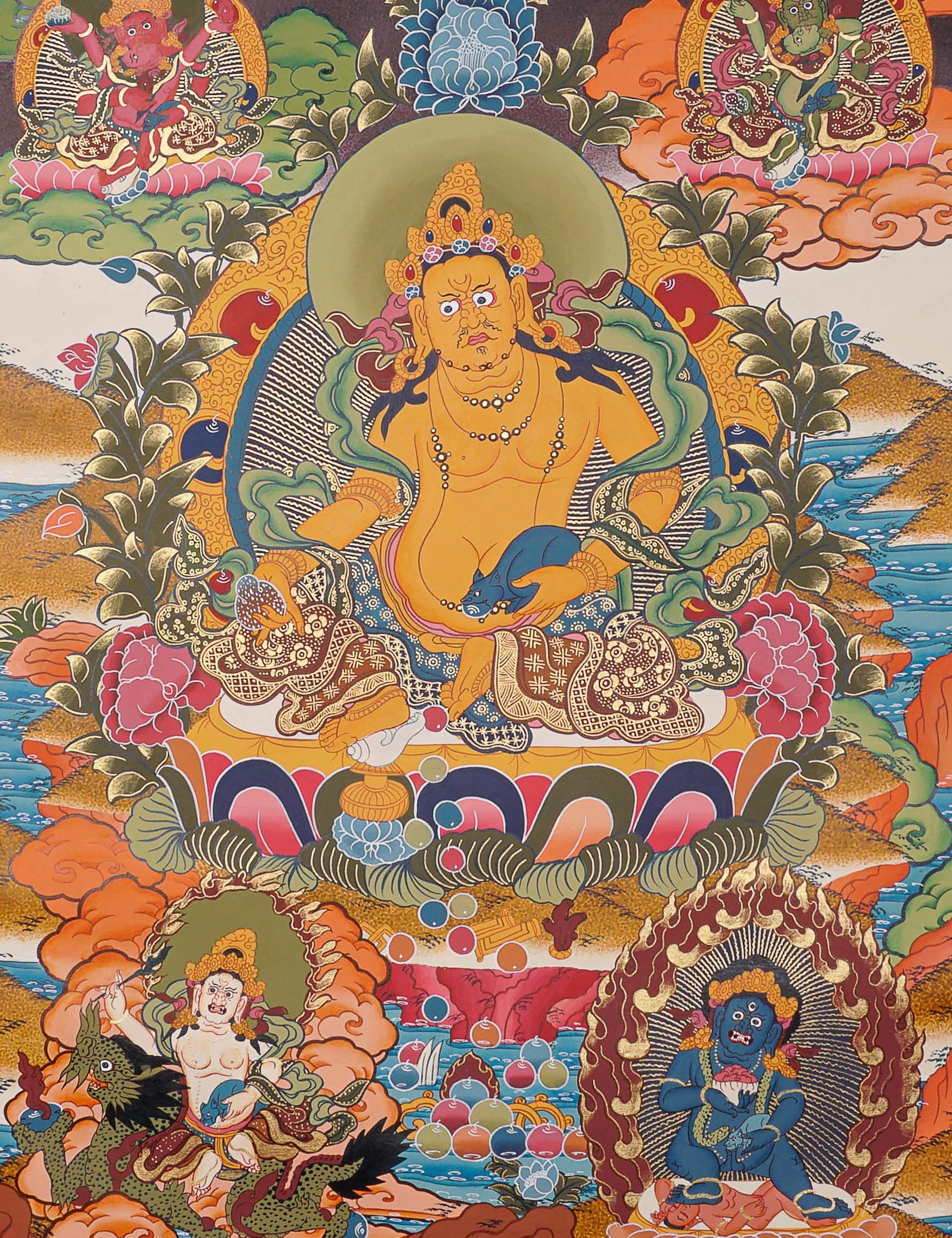 5 Zambala Thangka Painting - Himalayas Shop