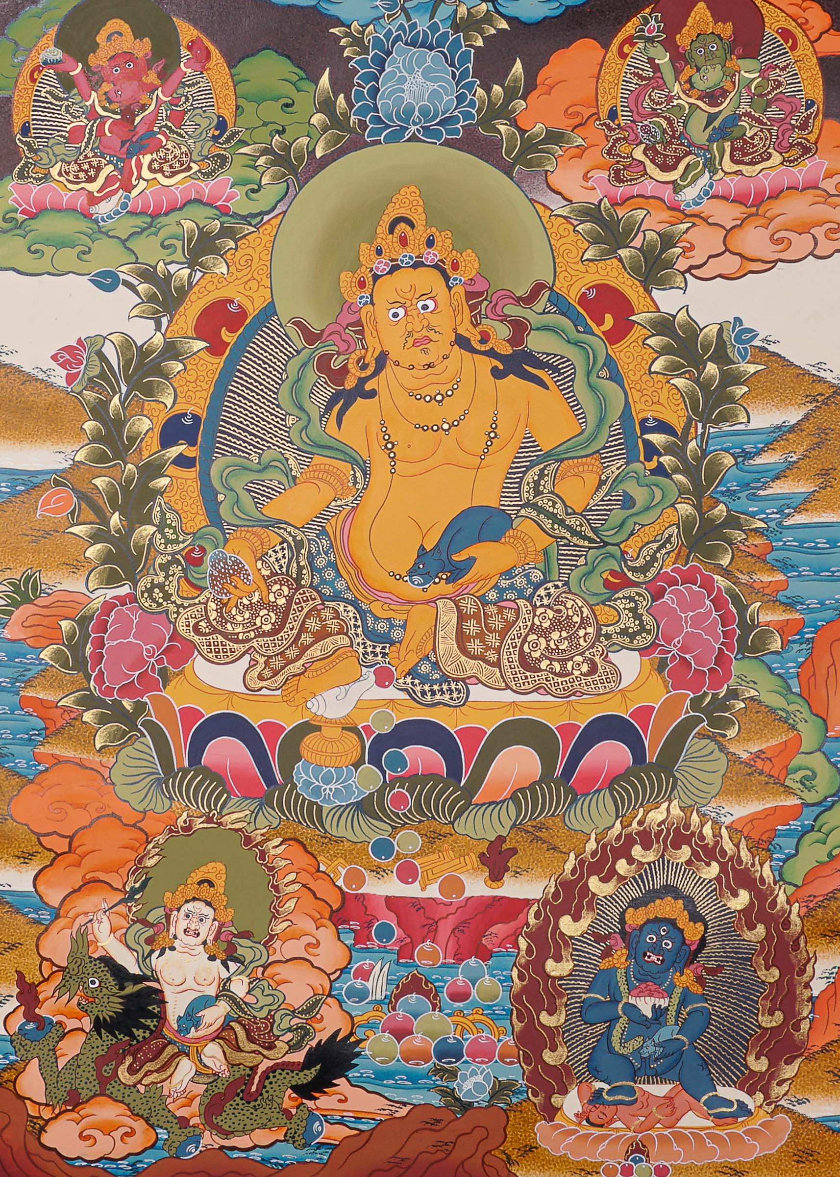 5 Zambala Thangka Painting - Himalayas Shop