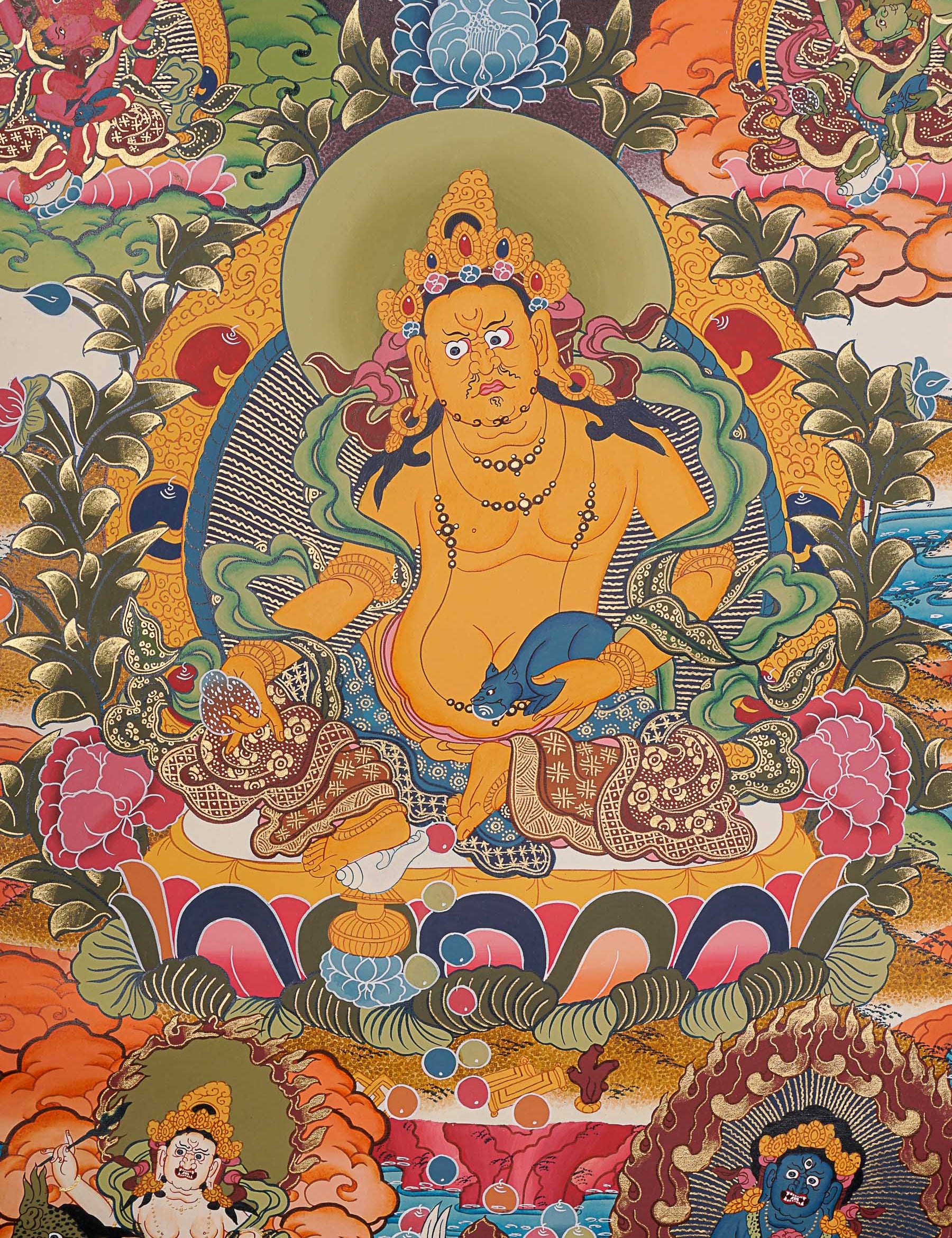 5 Zambala Thangka Painting - Himalayas Shop