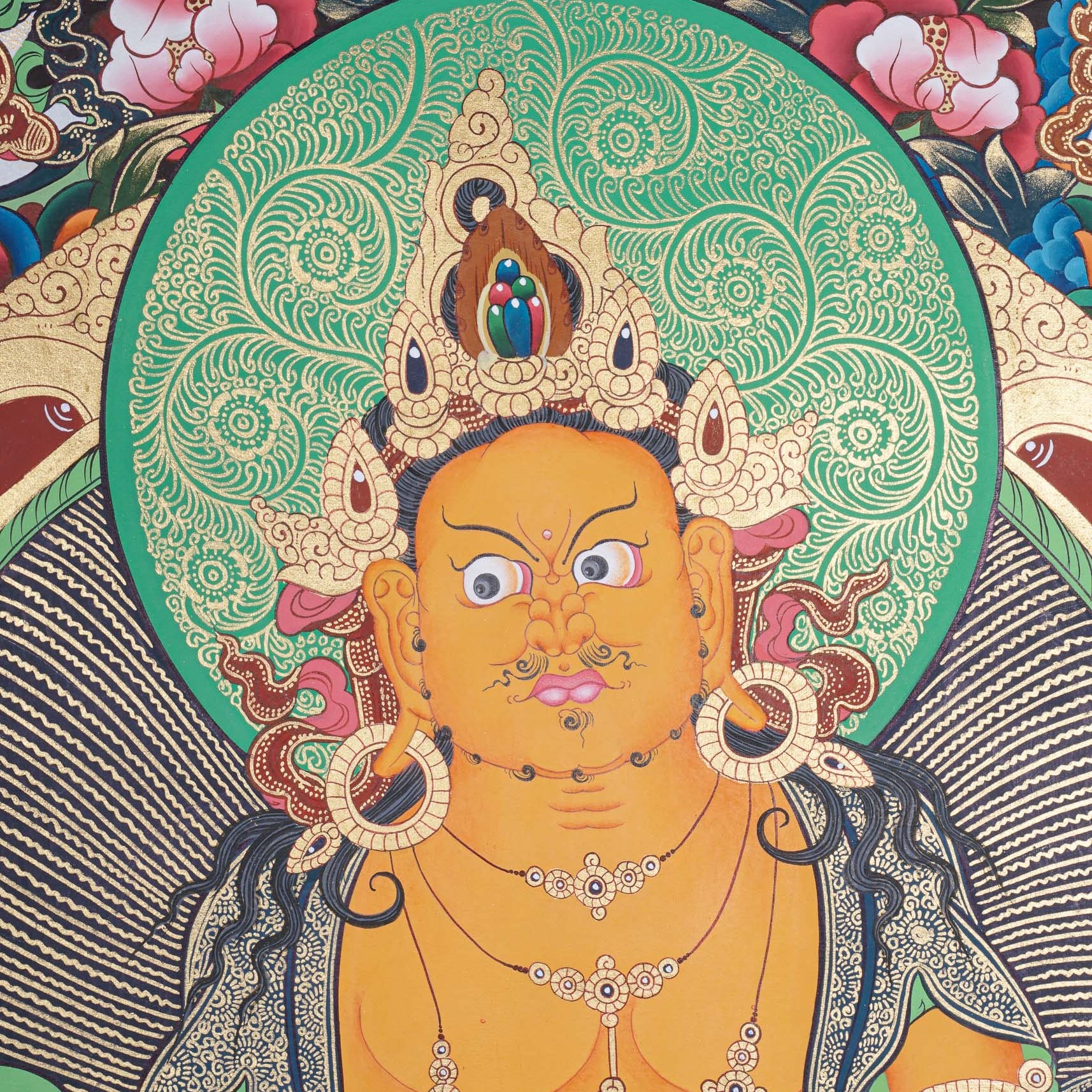 Pancha Zambala Thangka - Handpainted Painting