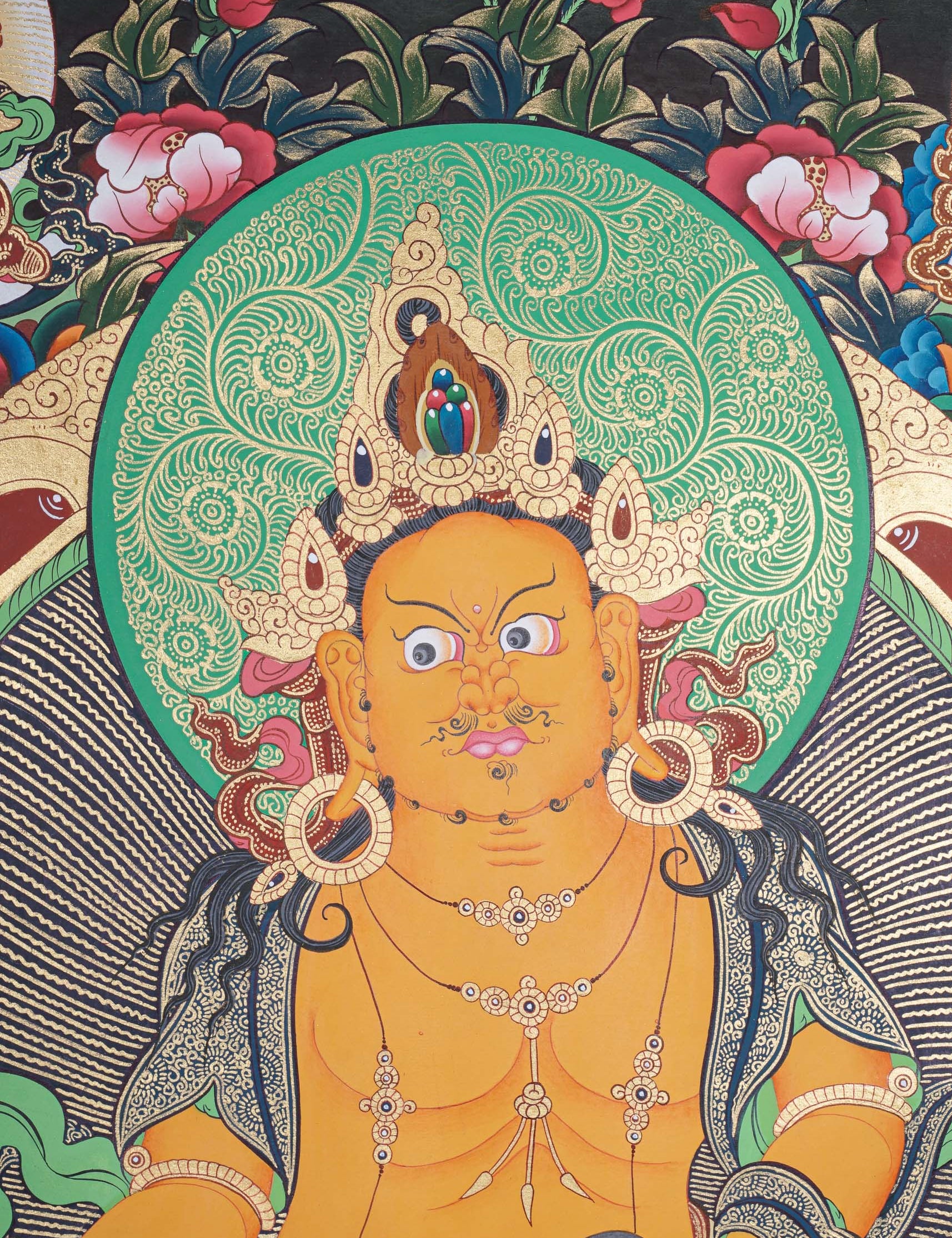 Pancha Zambala Thangka - Handpainted Painting