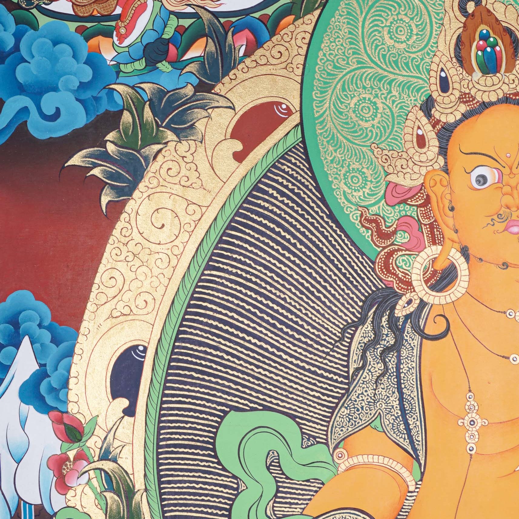 Pancha Zambala Thangka - Handpainted Painting