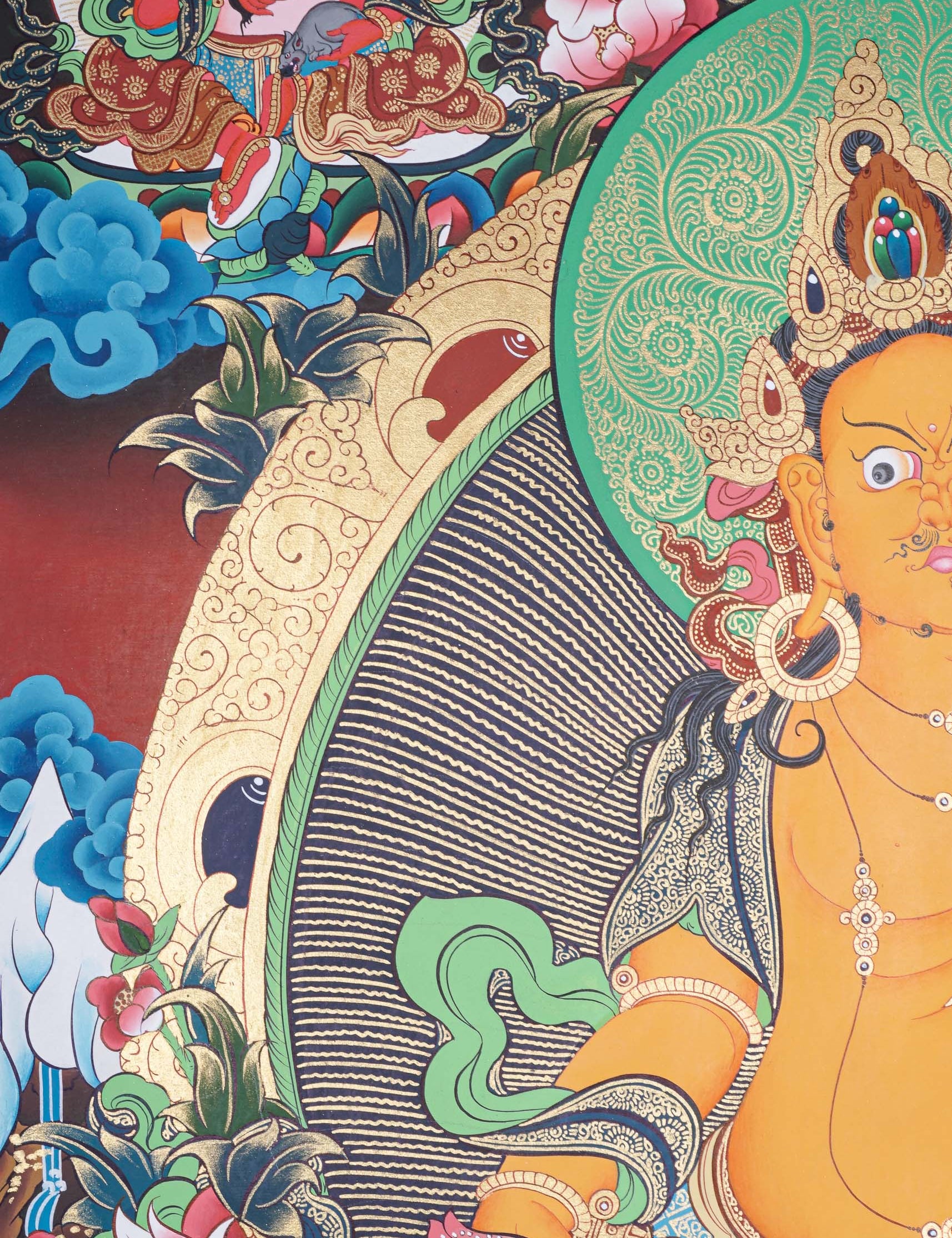 Pancha Zambala Thangka - Handpainted Painting