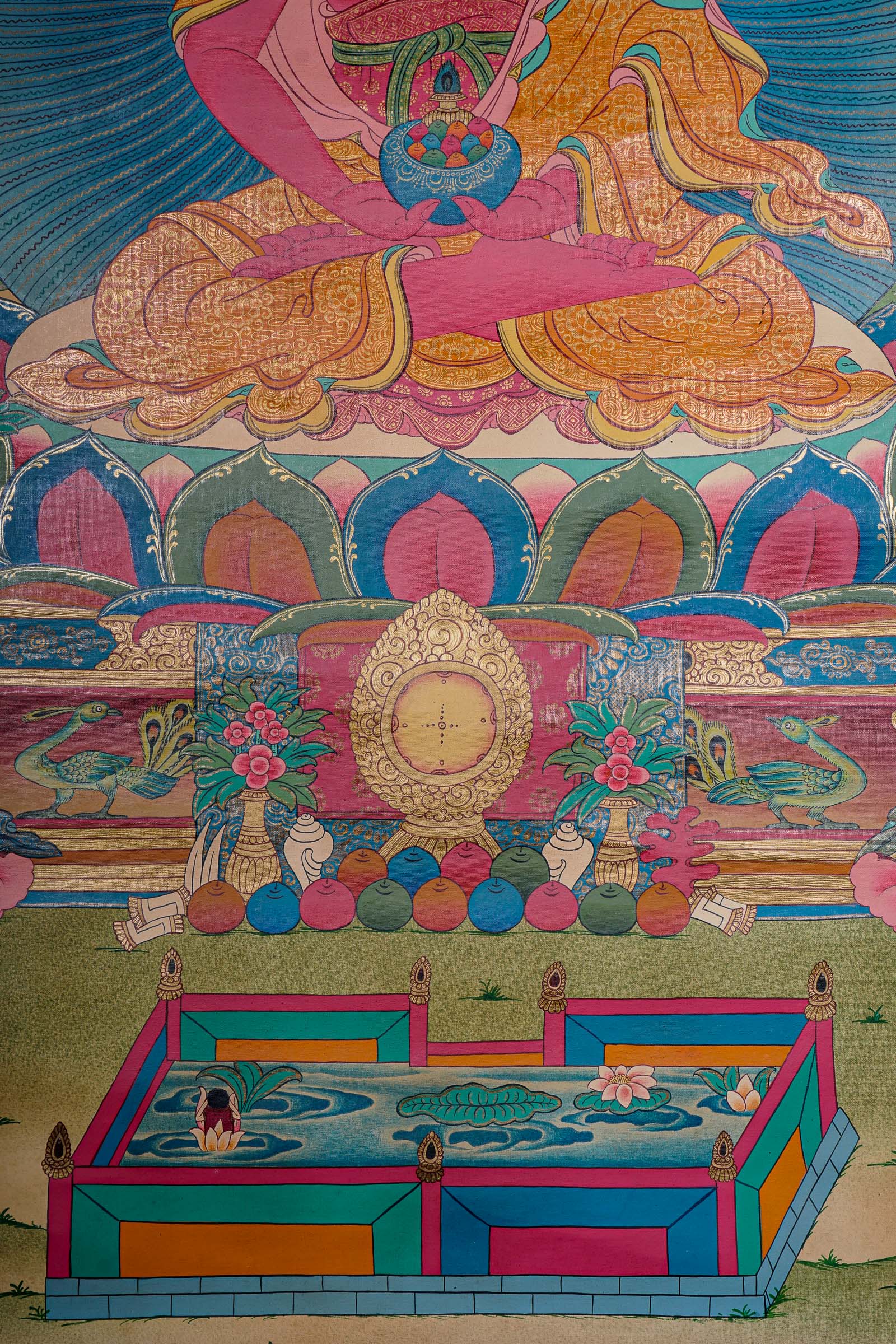 Antique Amitabha Buddha Thangka - Tibetan Painting