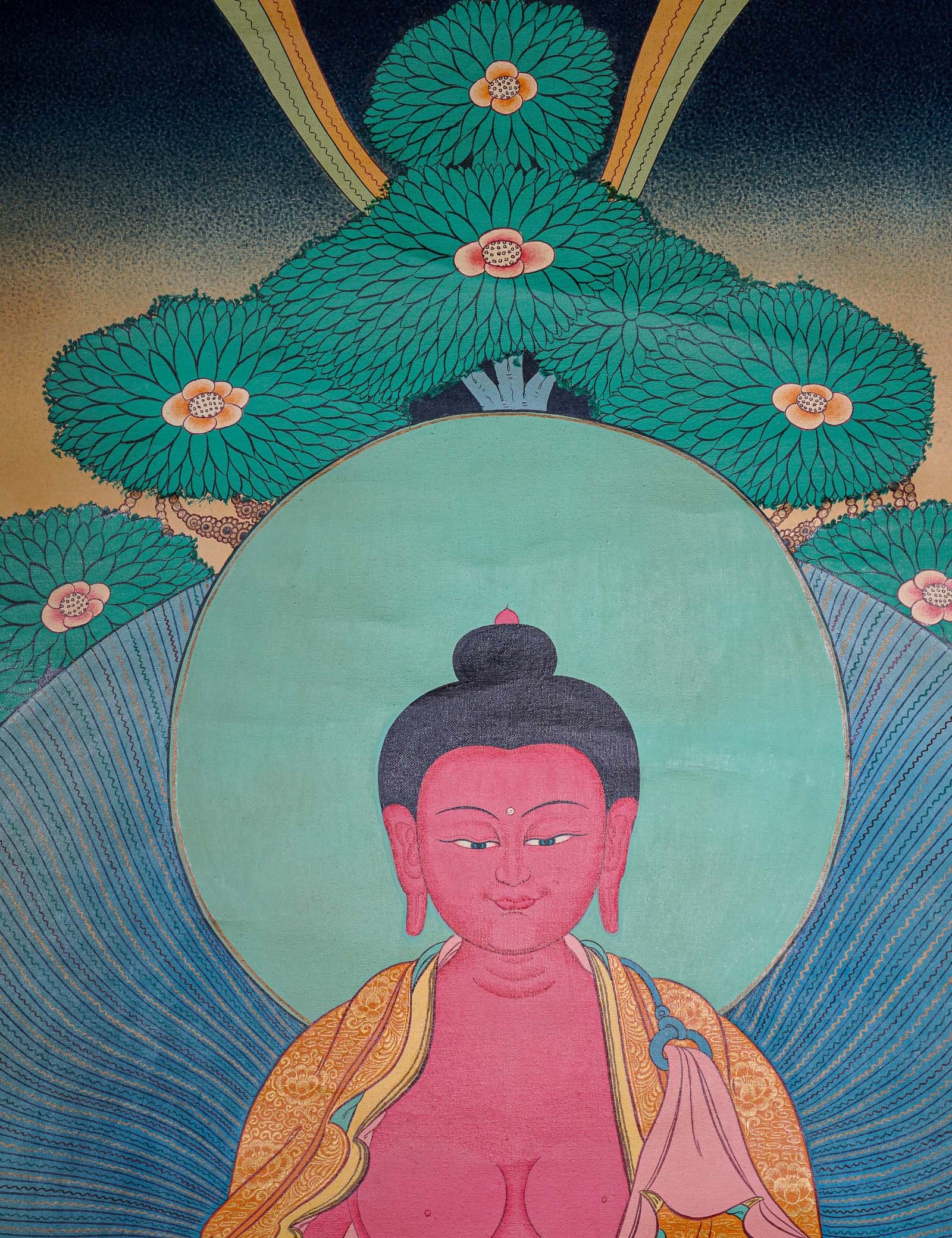 Antique Amitabha Buddha Thangka - Tibetan Painting