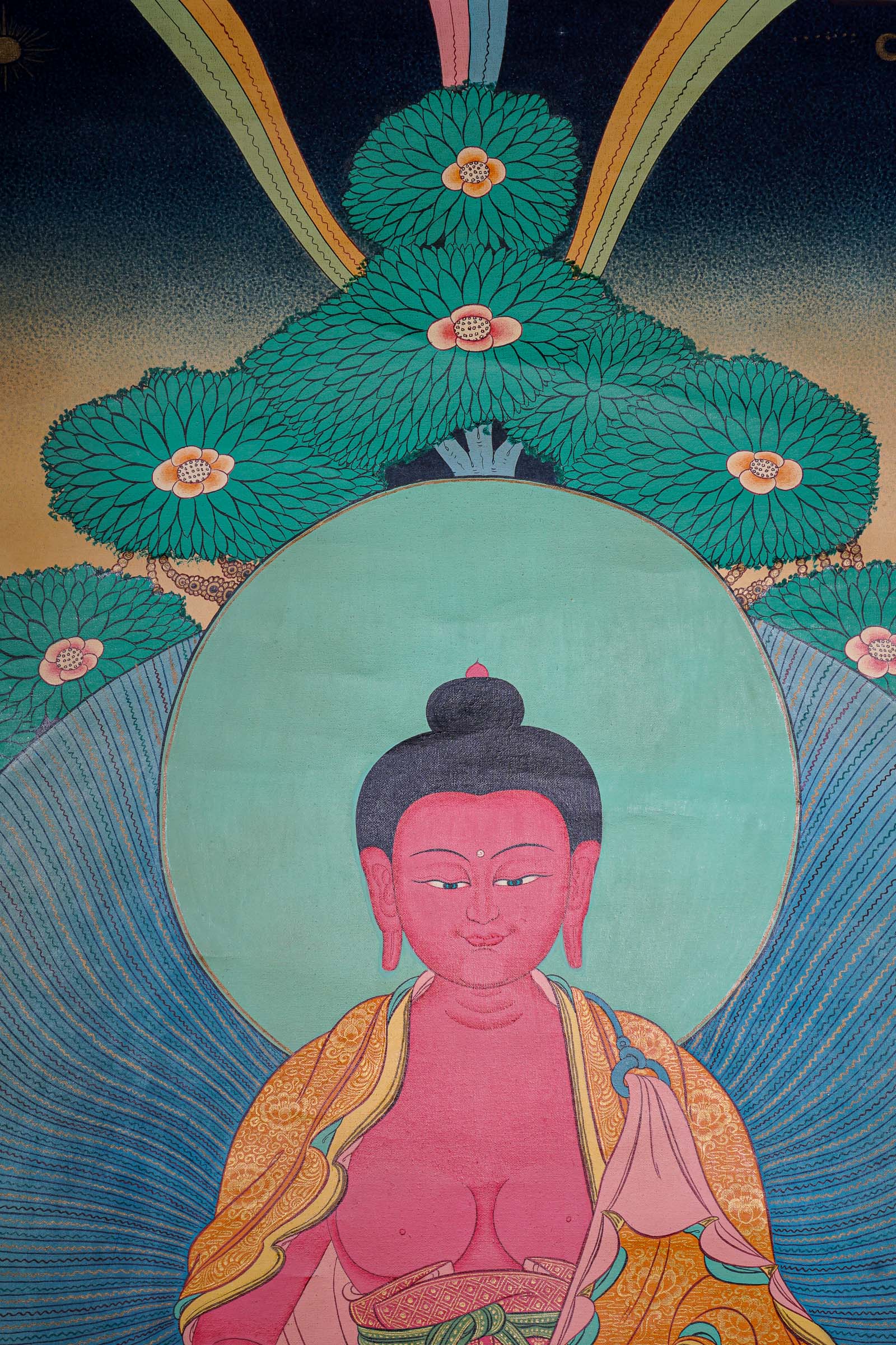 Antique Amitabha Buddha Thangka - Tibetan Painting