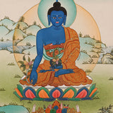 Medicine Buddha Thangka Painting for meditation.