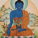 Medicine Buddha Thangka Painting for meditation.