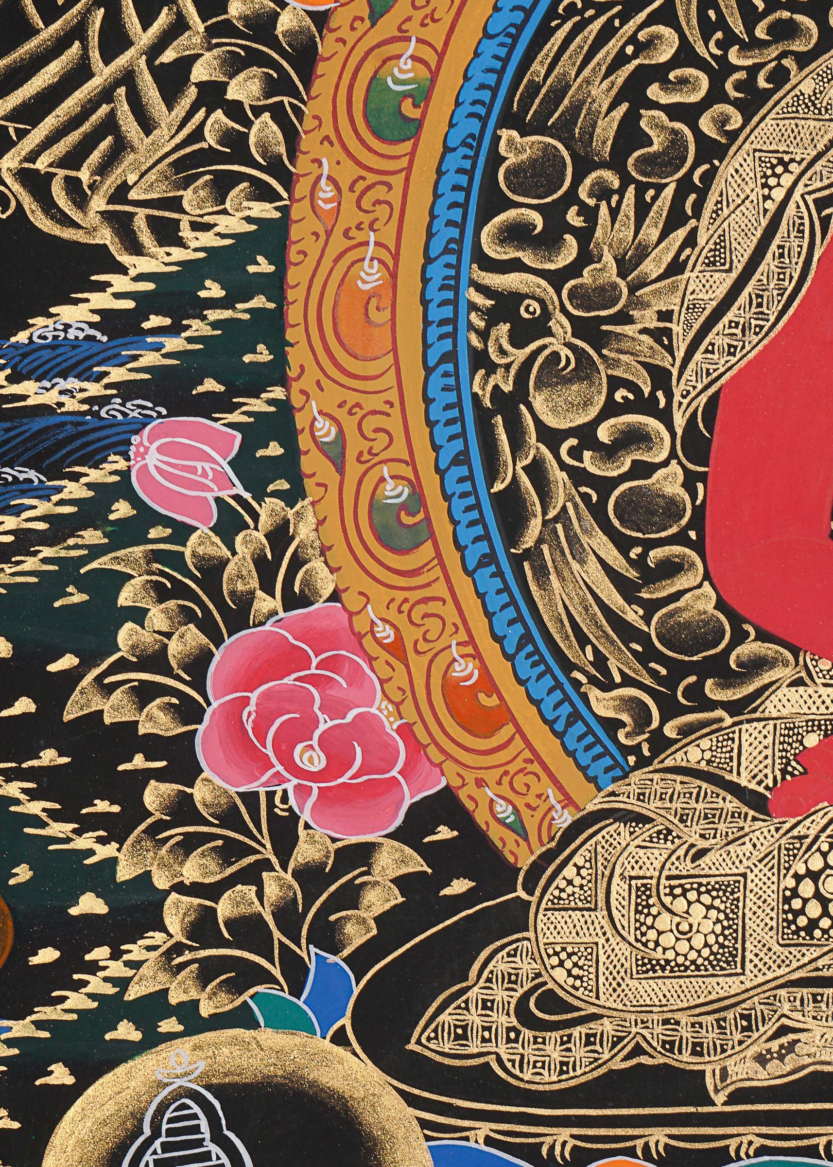 Amitabha Buddha Thangka - Handpainted Art