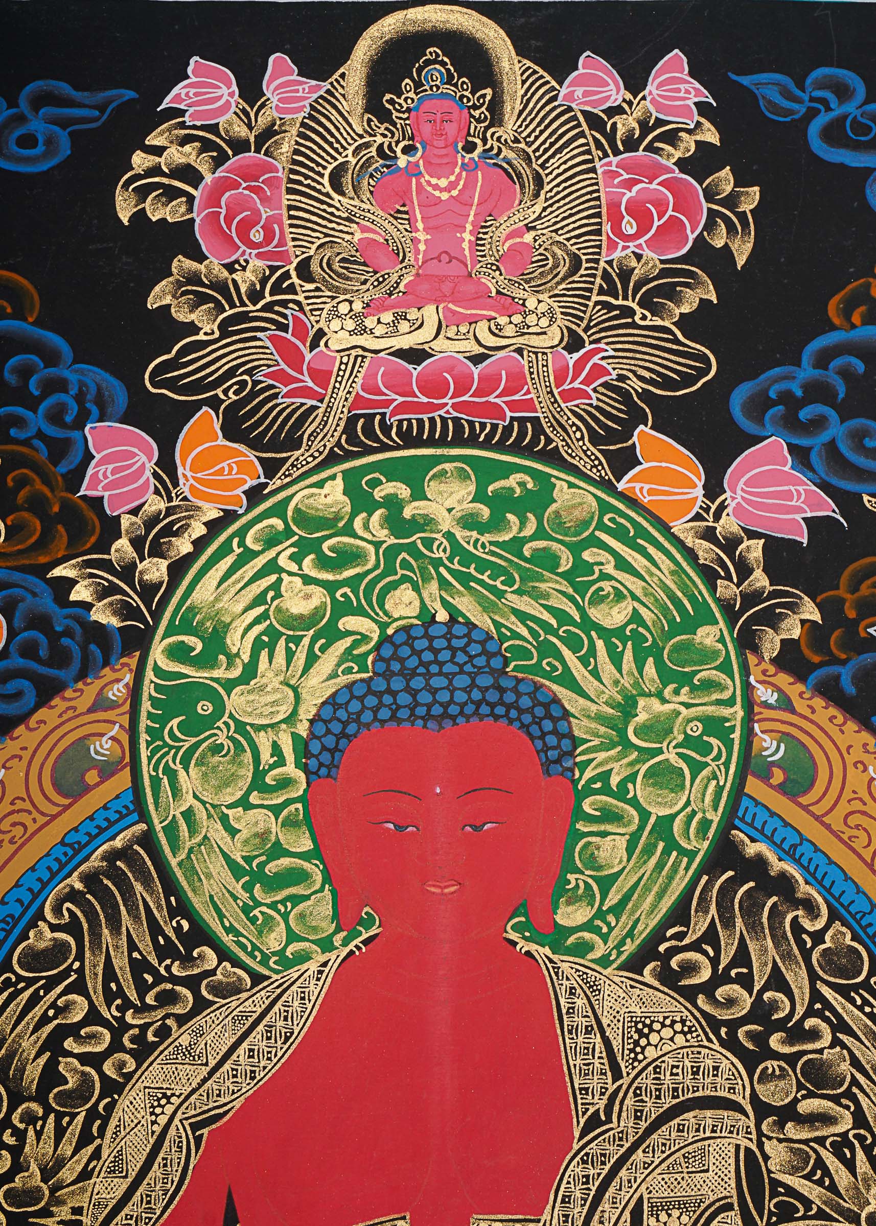 Amitabha Buddha Thangka - Handpainted Art