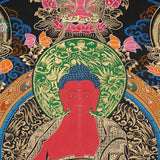 Amitabha Buddha Thangka - Handpainted Art