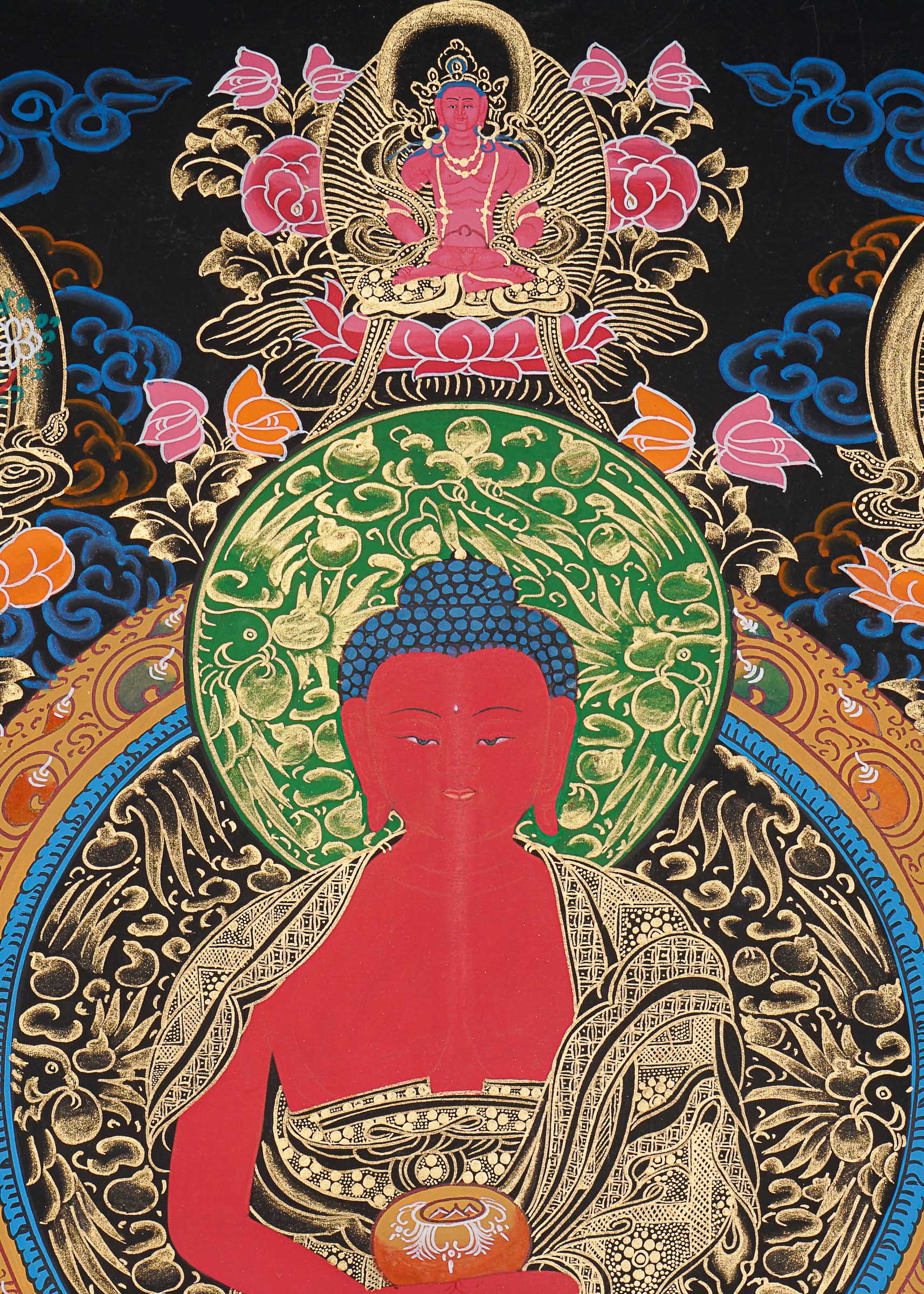 Amitabha Buddha Thangka - Handpainted Art