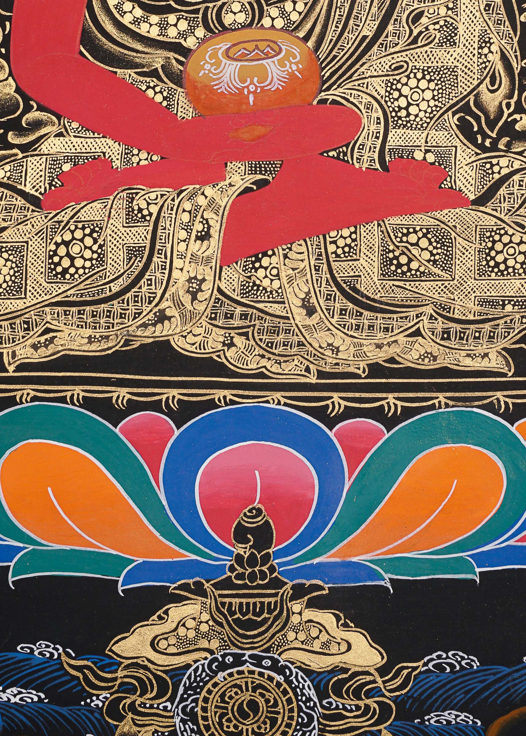 Amitabha Buddha Thangka - Handpainted Art