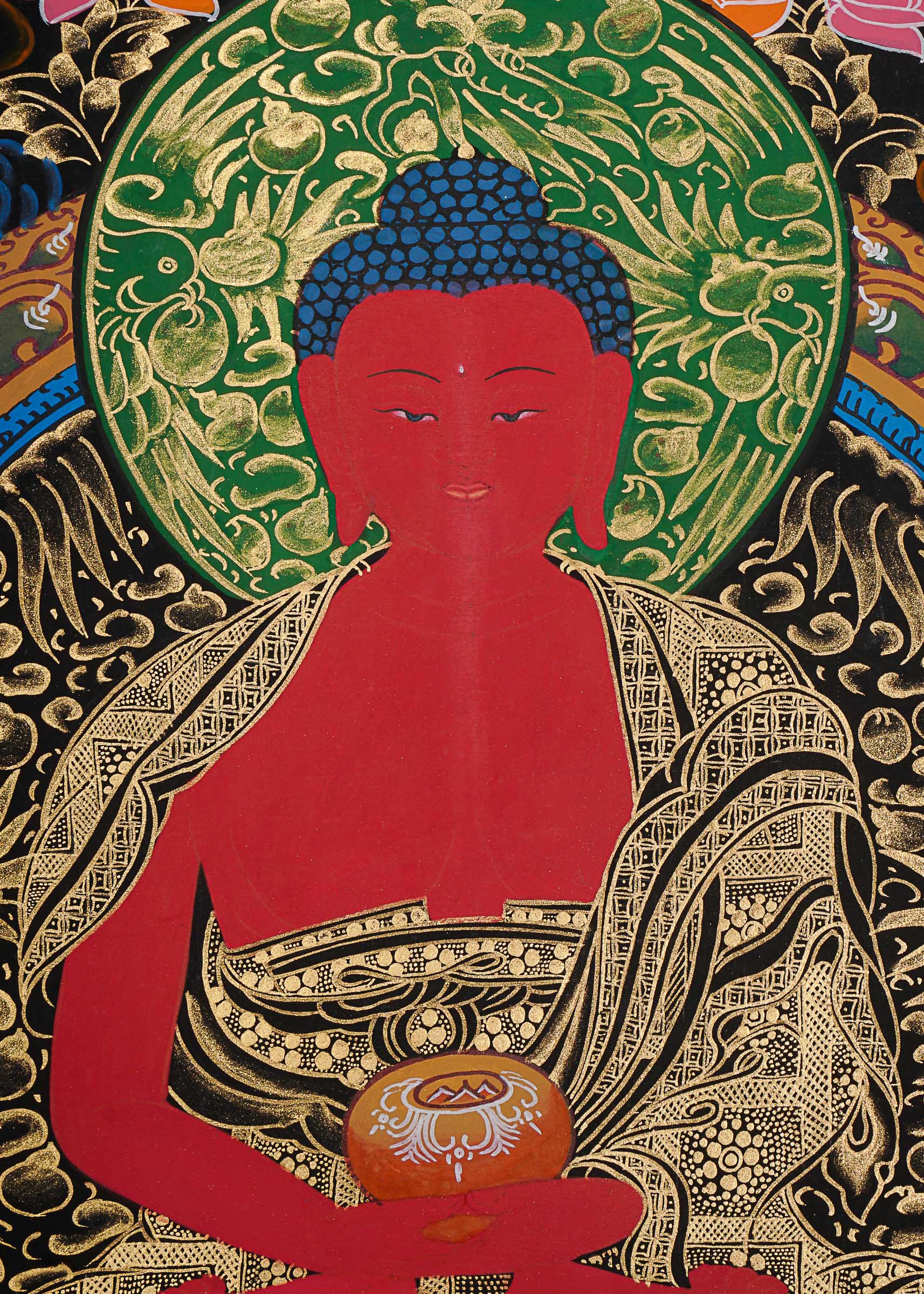 Amitabha Buddha Thangka - Handpainted Art