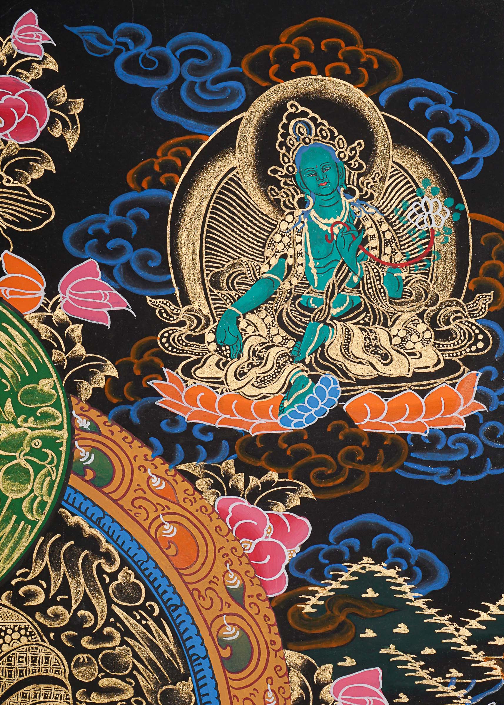 Amitabha Buddha Thangka - Handpainted Art