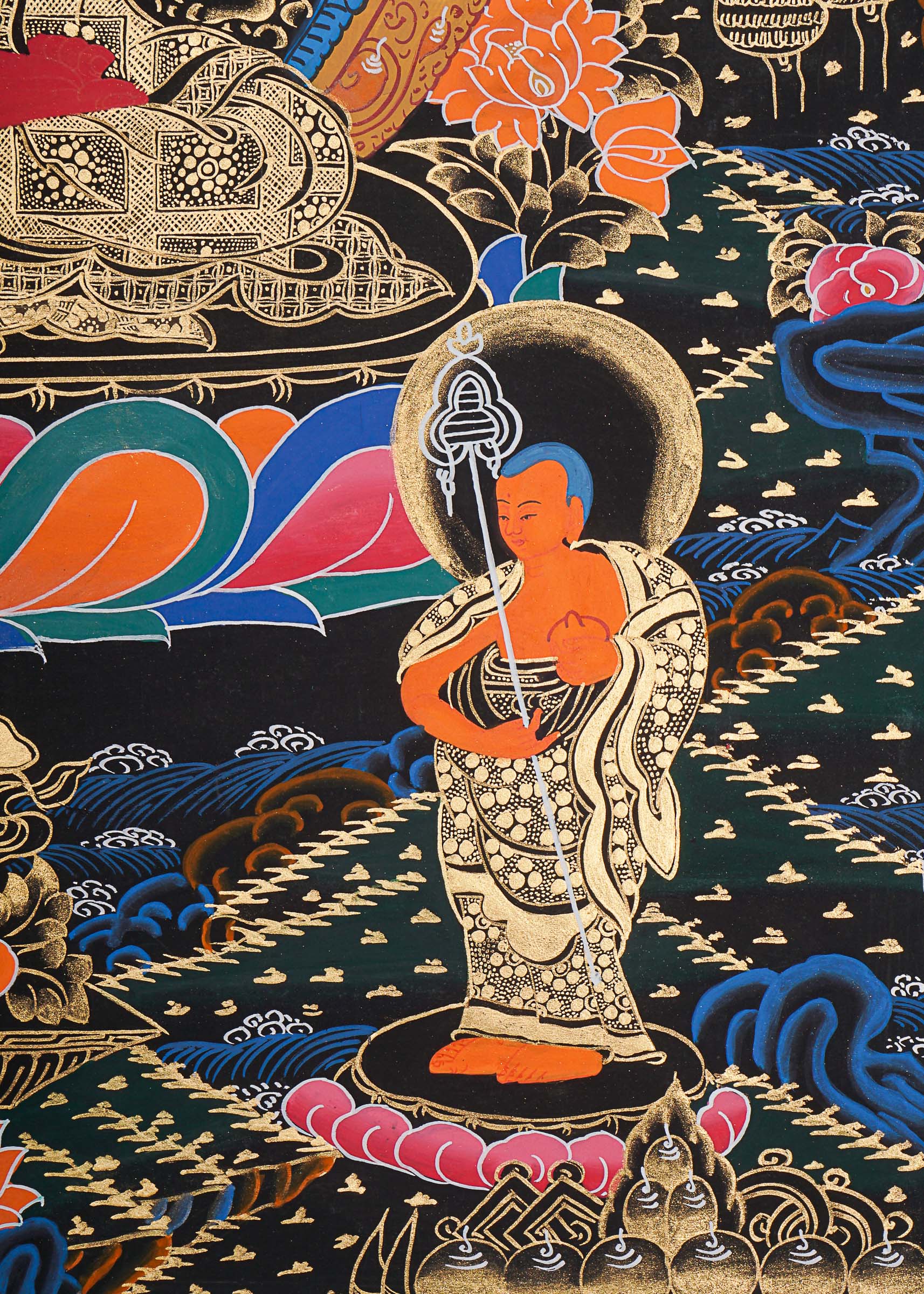 Amitabha Buddha Thangka - Handpainted Art