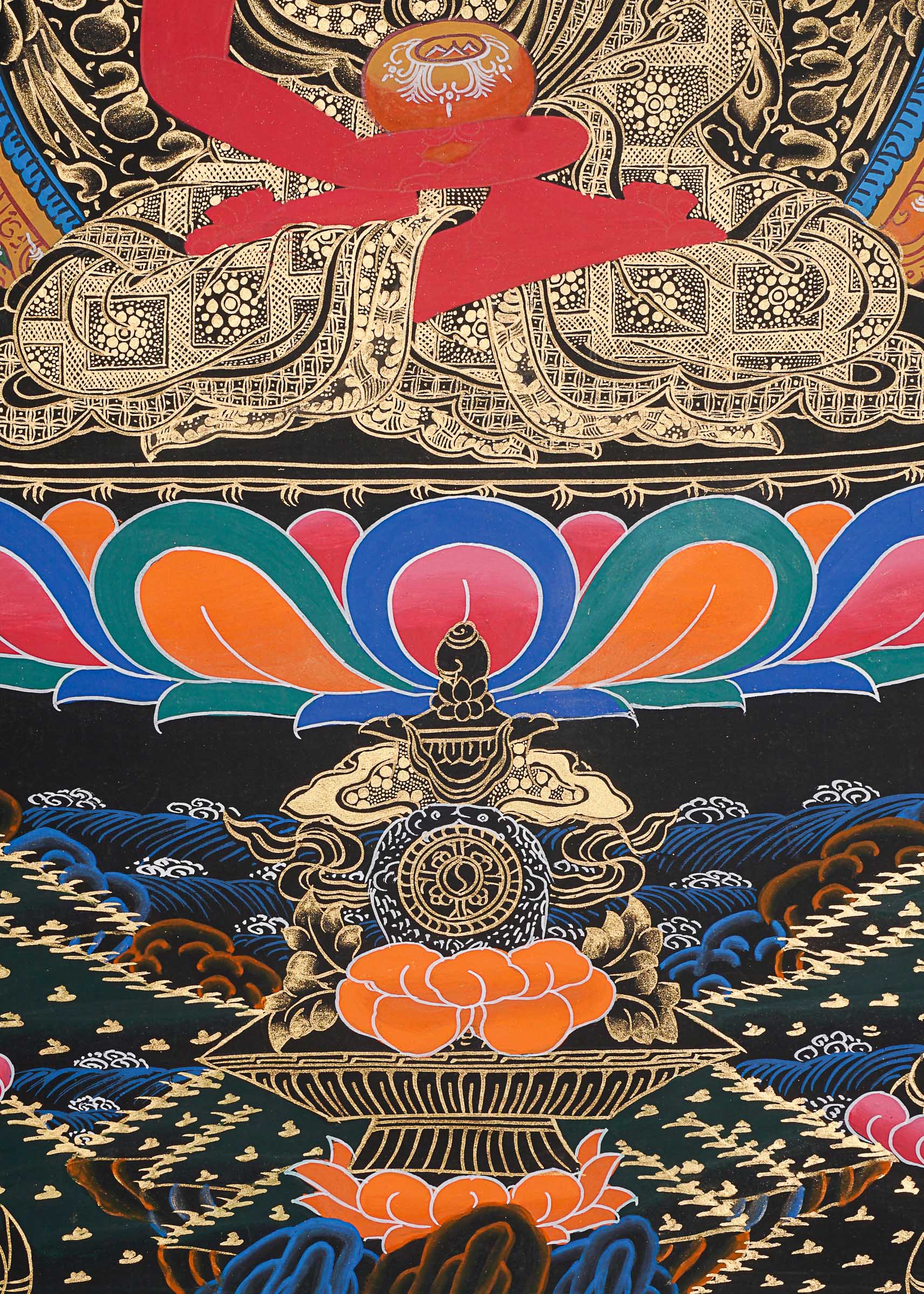 Amitabha Buddha Thangka - Handpainted Art