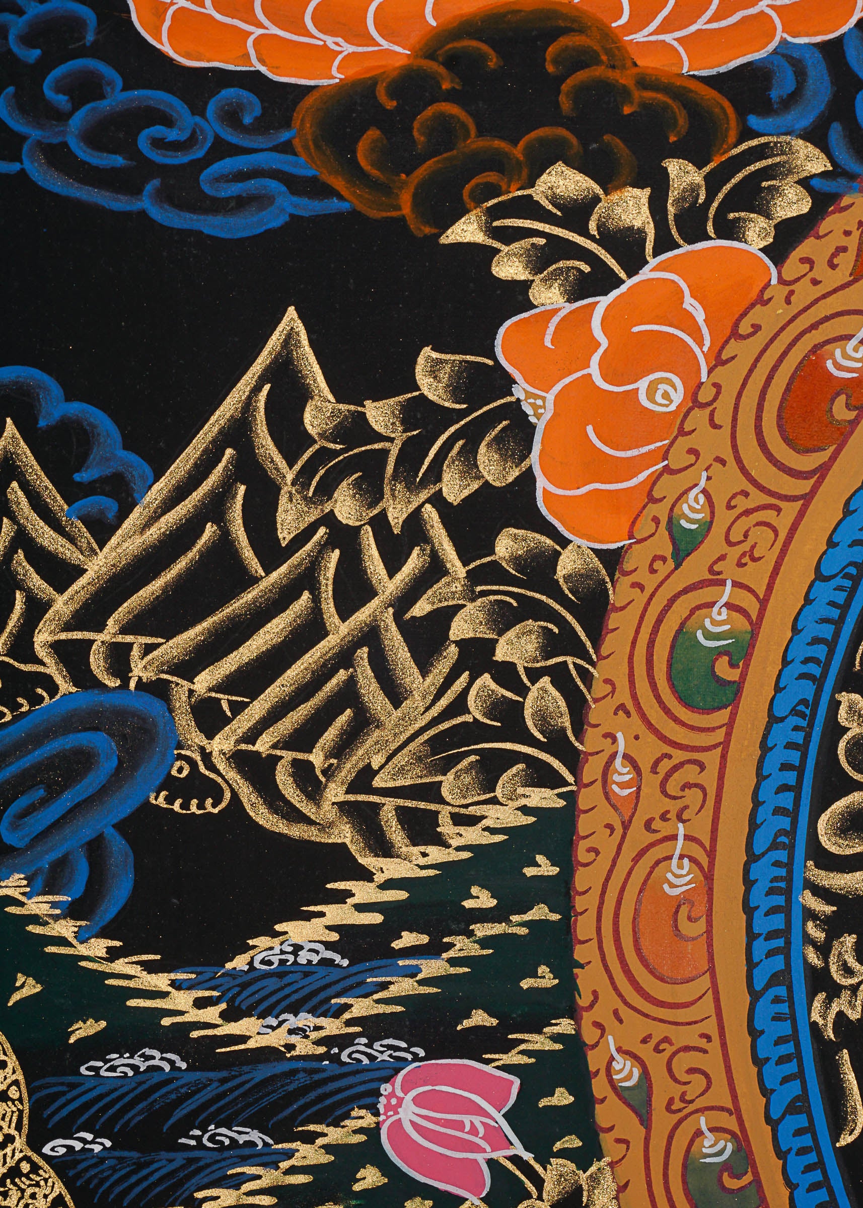 Amitabha Buddha Thangka - Handpainted Art