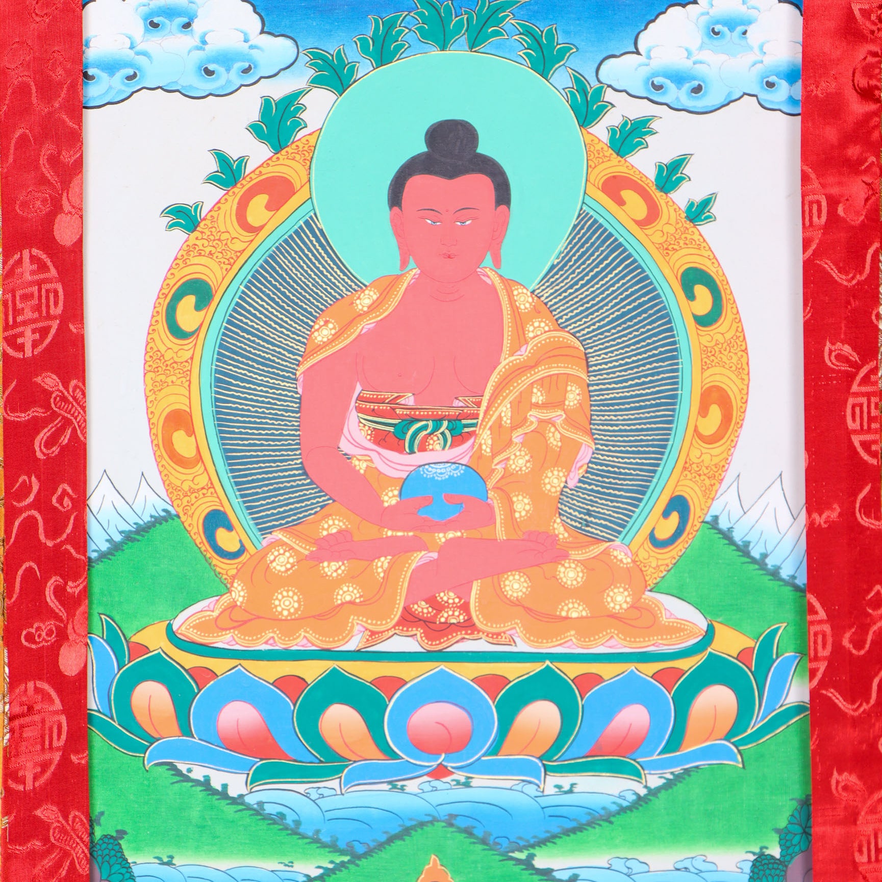 Amitabha Brocade Thangka Painting for spirituality.