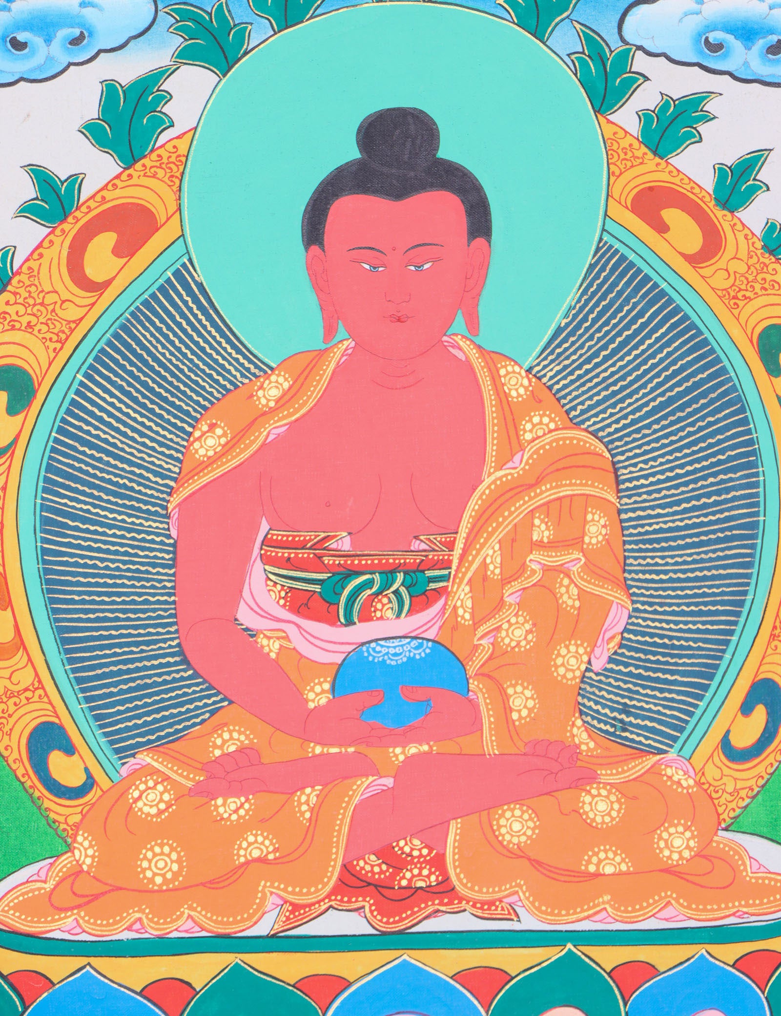 Amitabha Brocade Thangka Painting for spirituality.