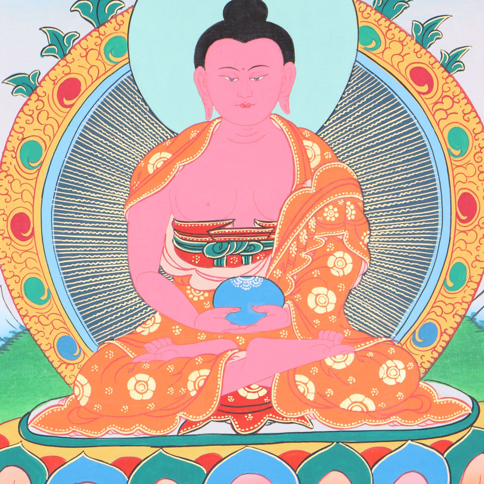 Amitabha Brocade Thangka Painting for meditation.