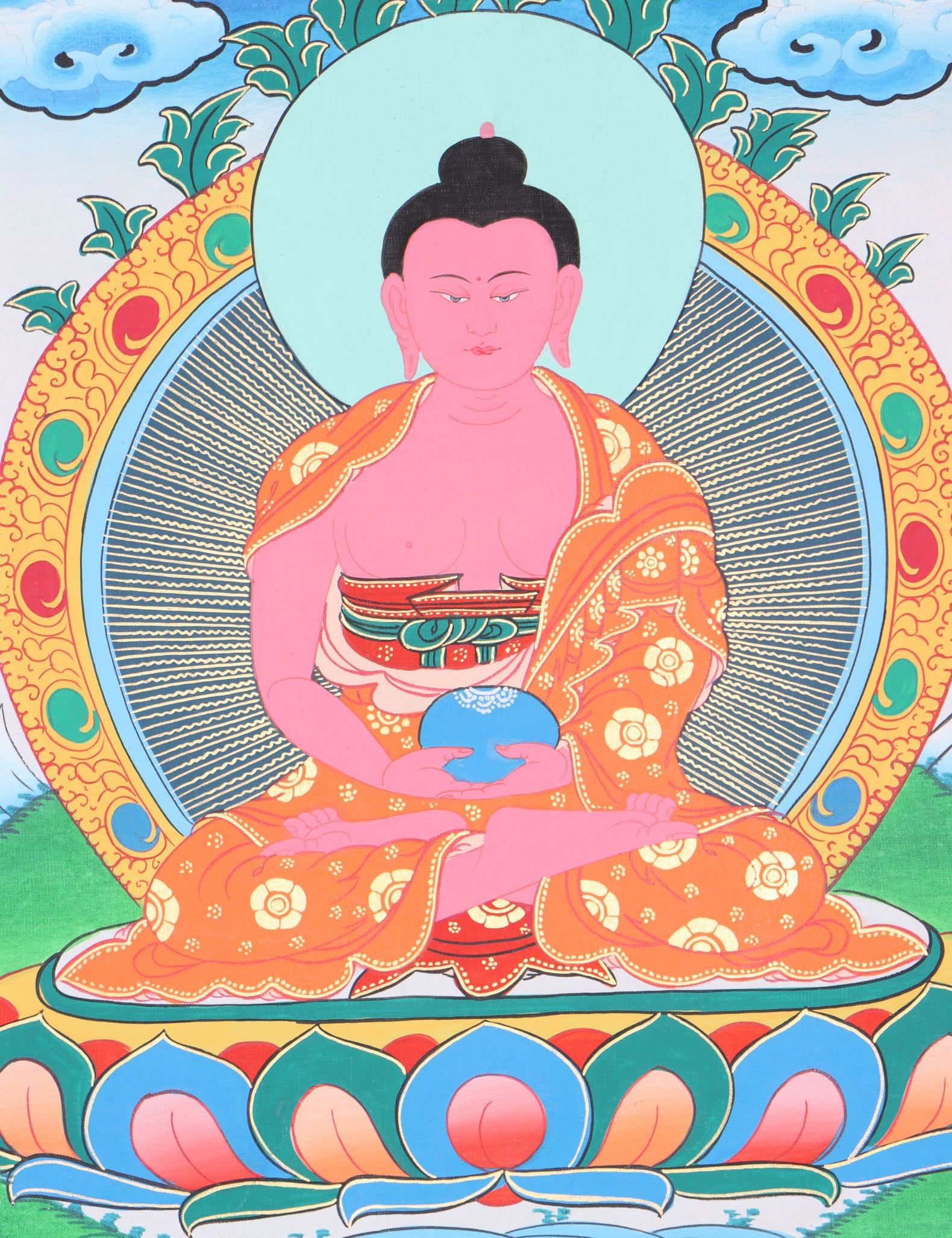 Amitabha Brocade Thangka Painting for meditation.