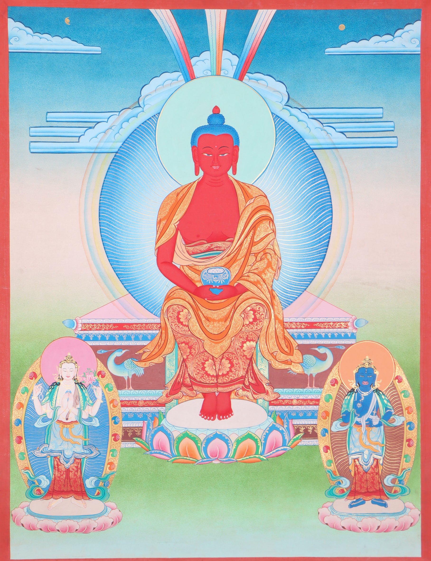 Amitabha Buddha Thangka - Tibetan Painting