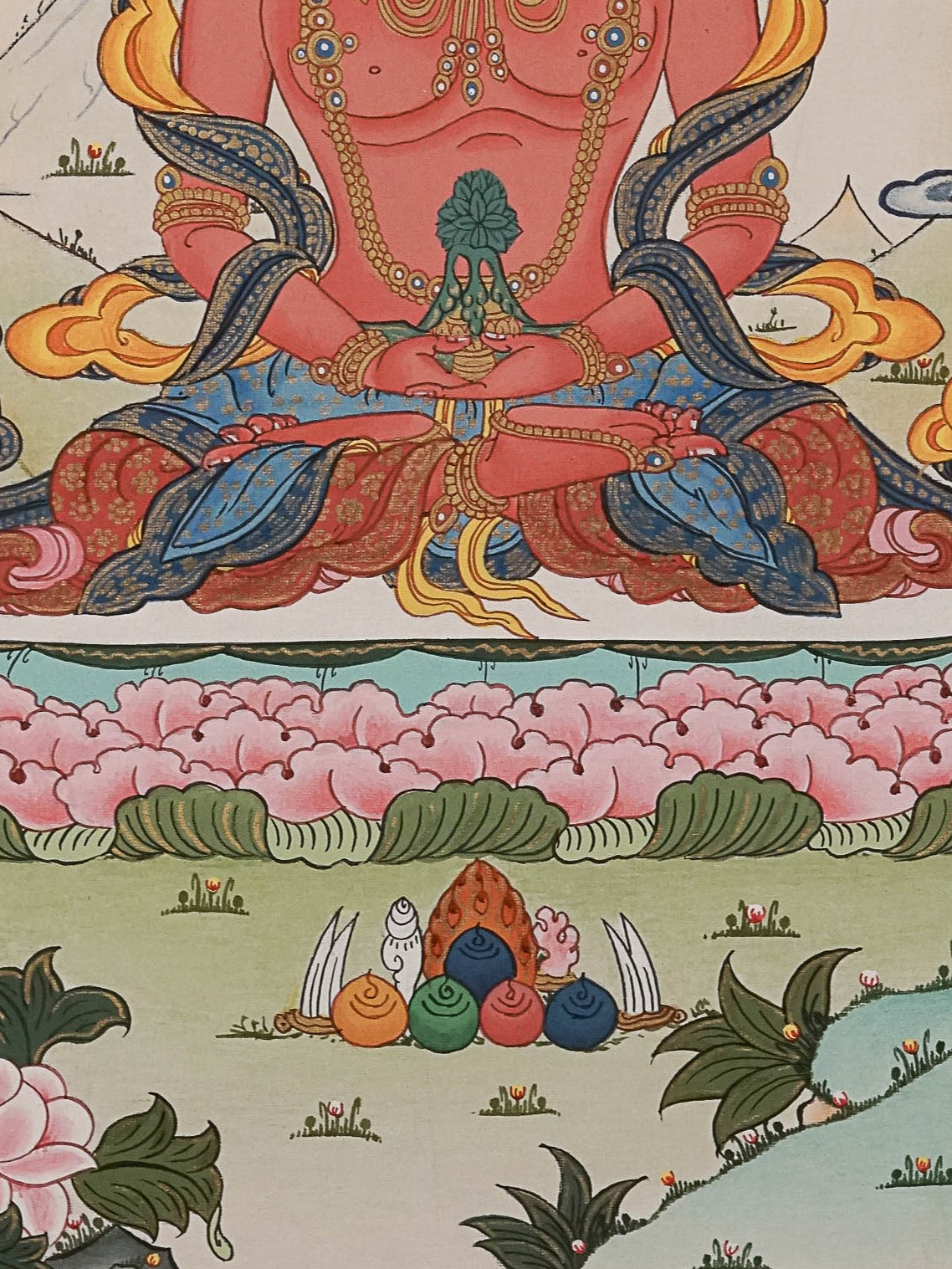 Amitayus Buddha Thangka - Handpainted Art