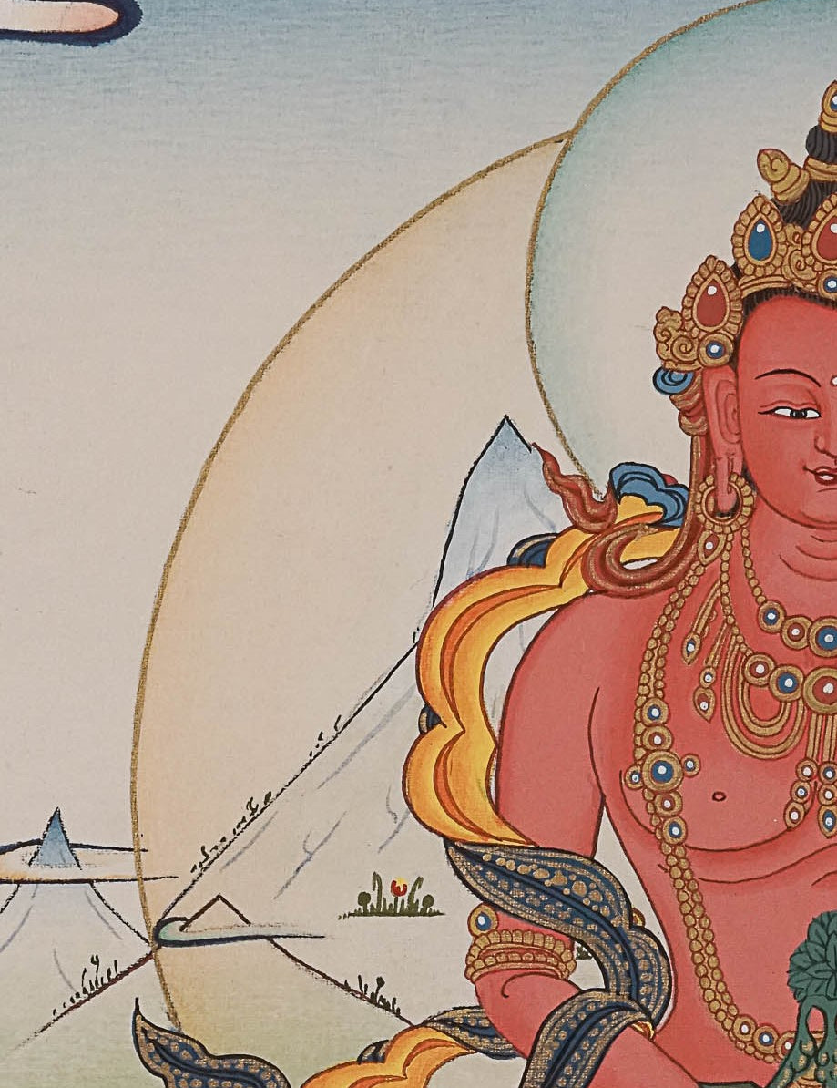 Amitayus Buddha Thangka - Handpainted Art