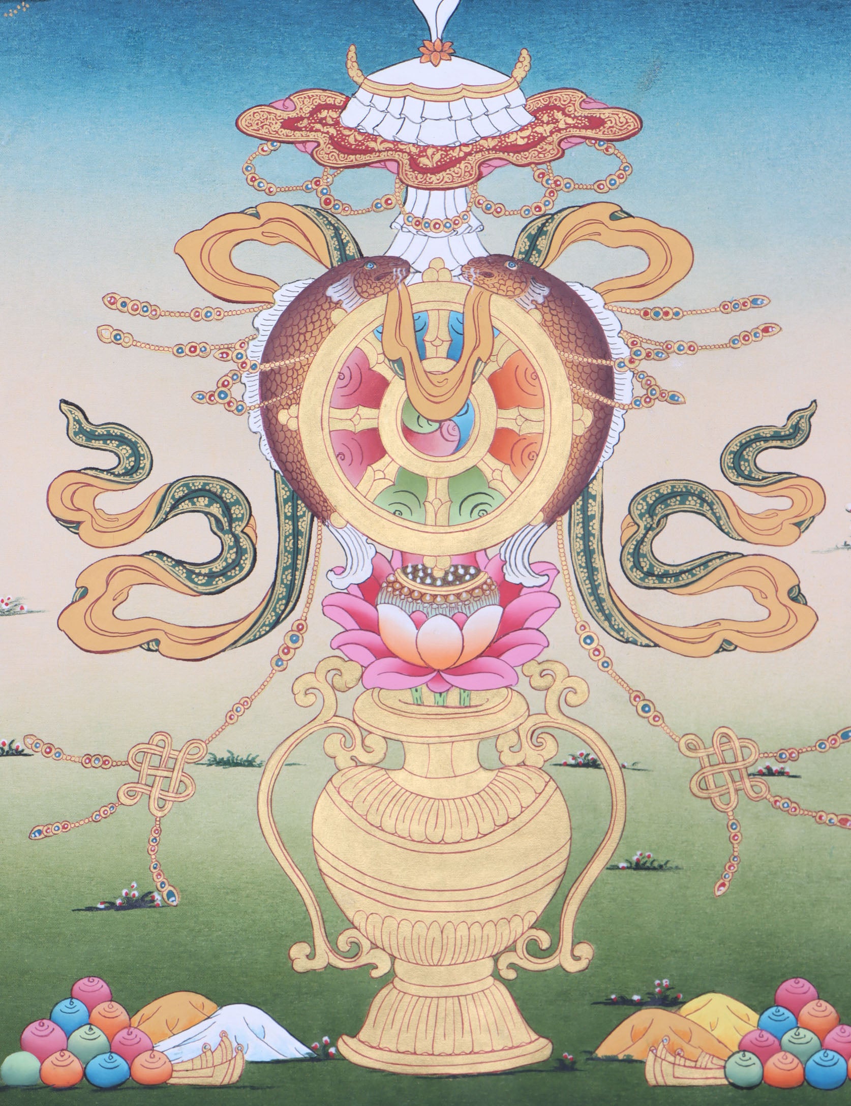 Asthamangal Thangka for spiritual guidance and protection.