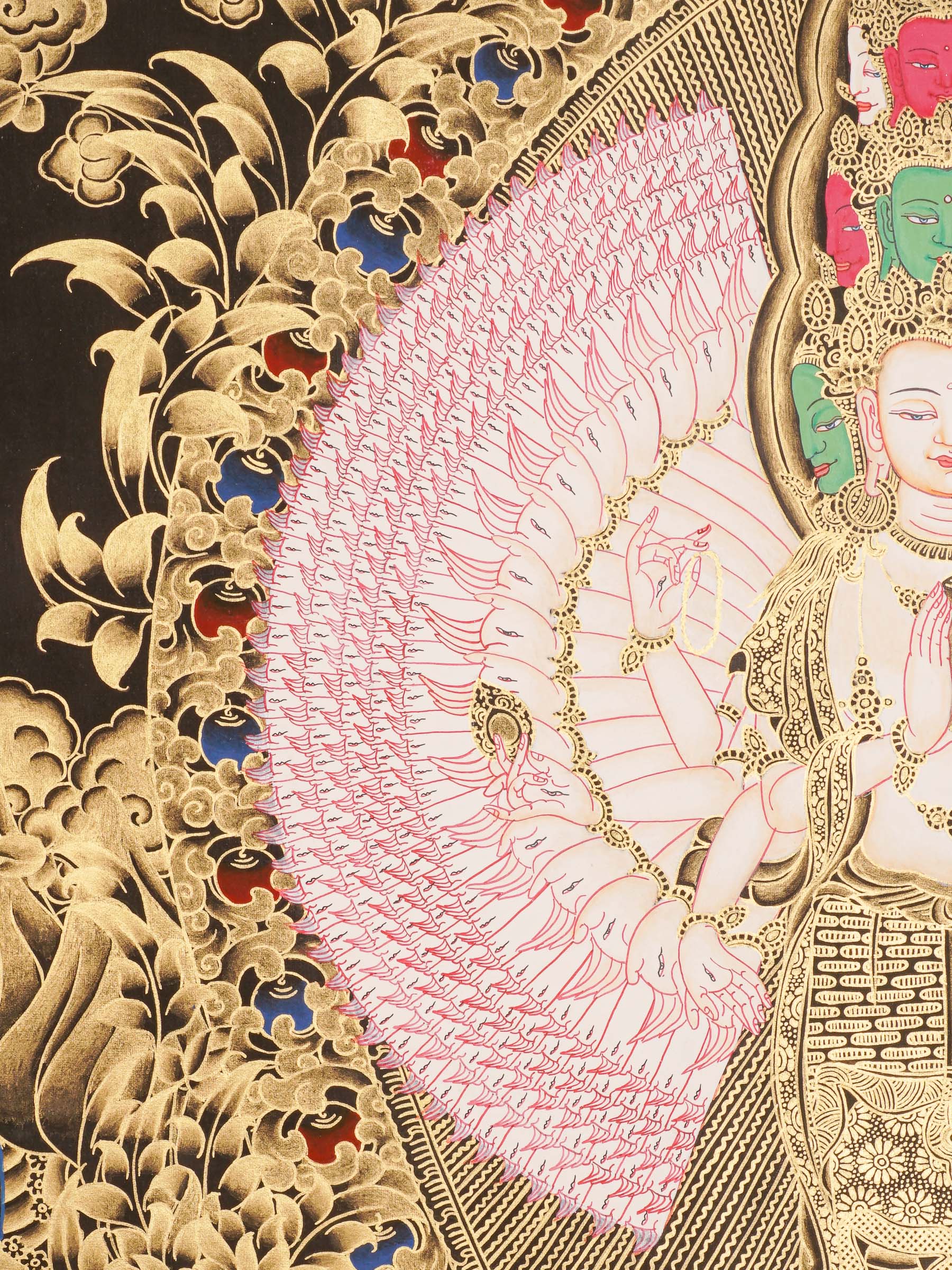 Avalokeshwor Thangka Painting for wall hanging decor.