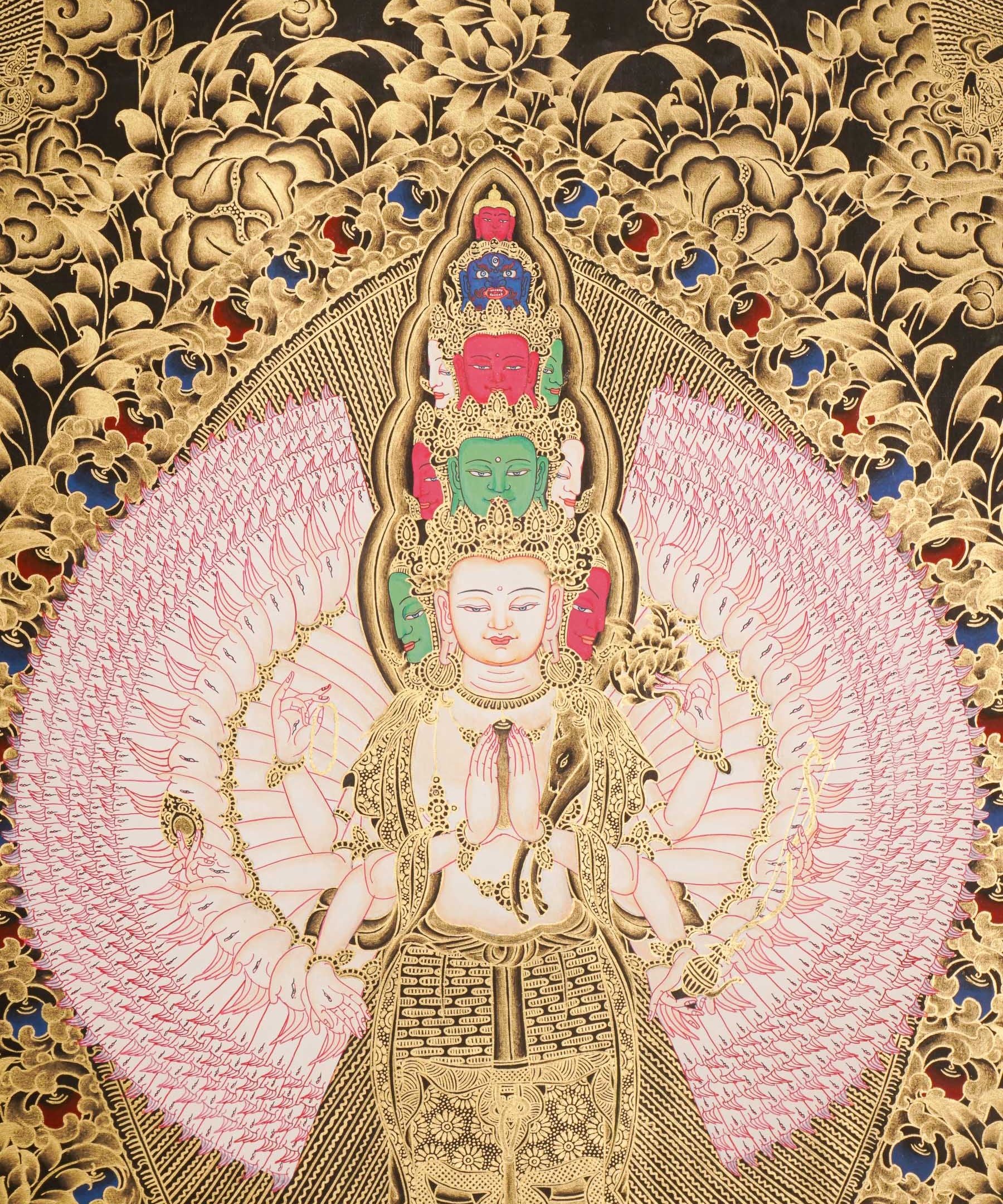 Avalokeshwor Thangka Painting for wall hanging decor.