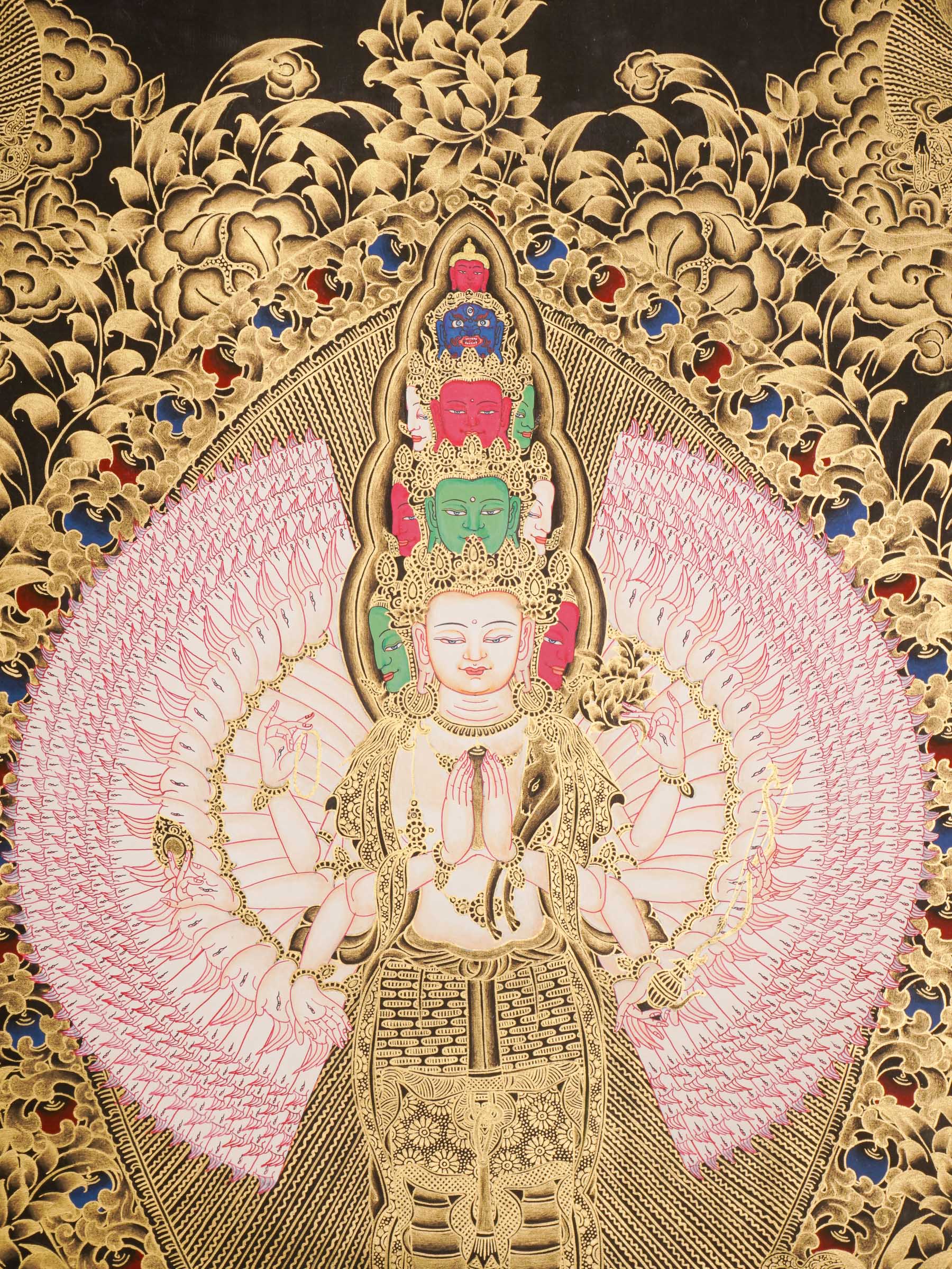 Avalokeshwor Thangka Painting for wall hanging decor.