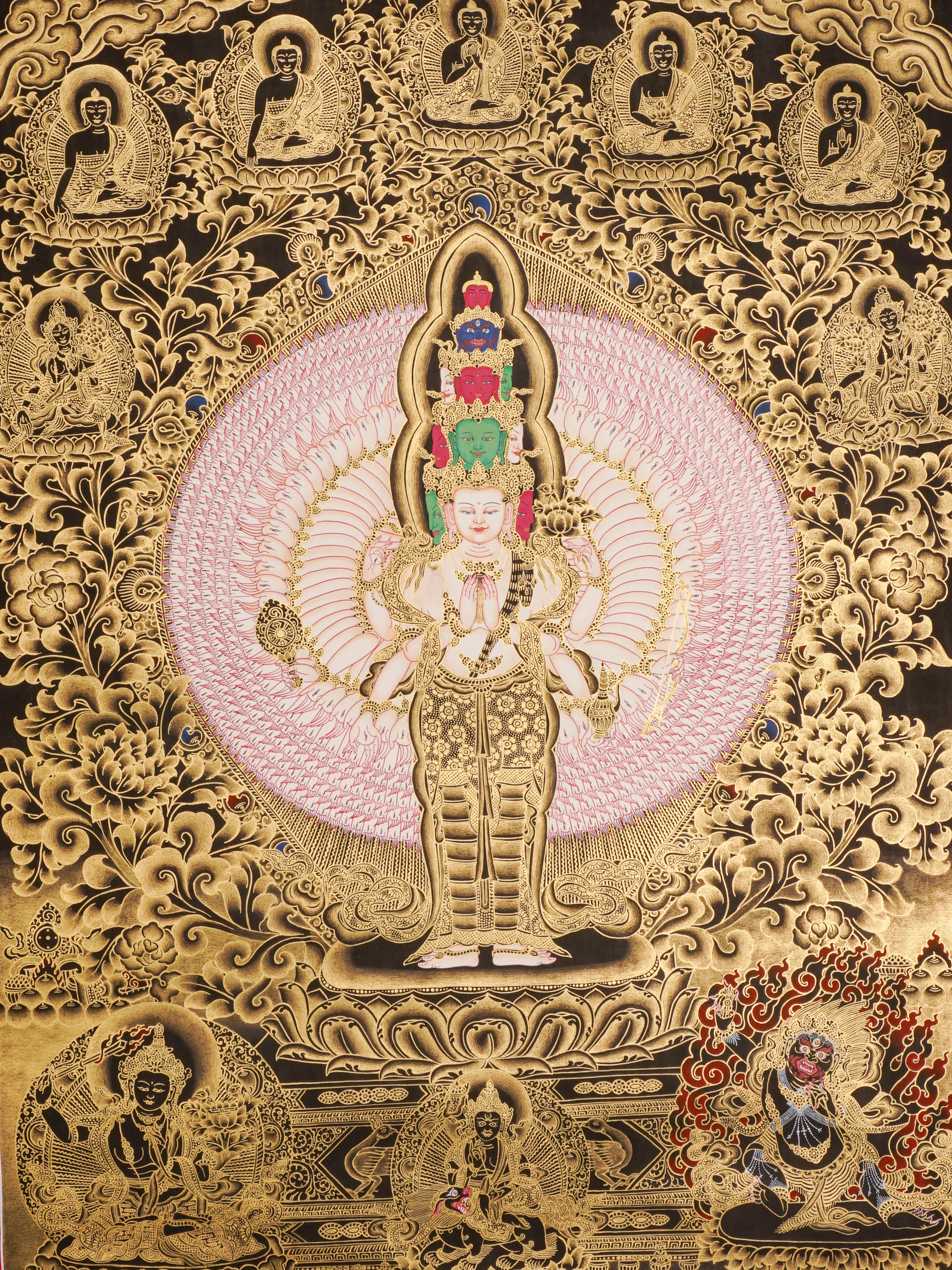 Avalokeshwor Thangka Painting for wall hanging decor.